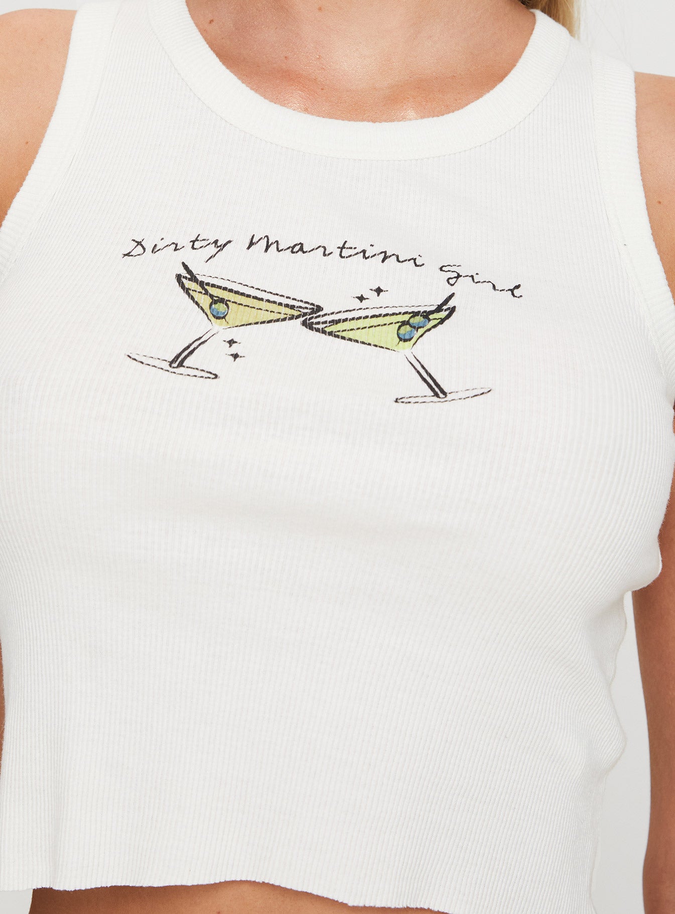 Dirty Martini Girl Tank White Sale Best Pices