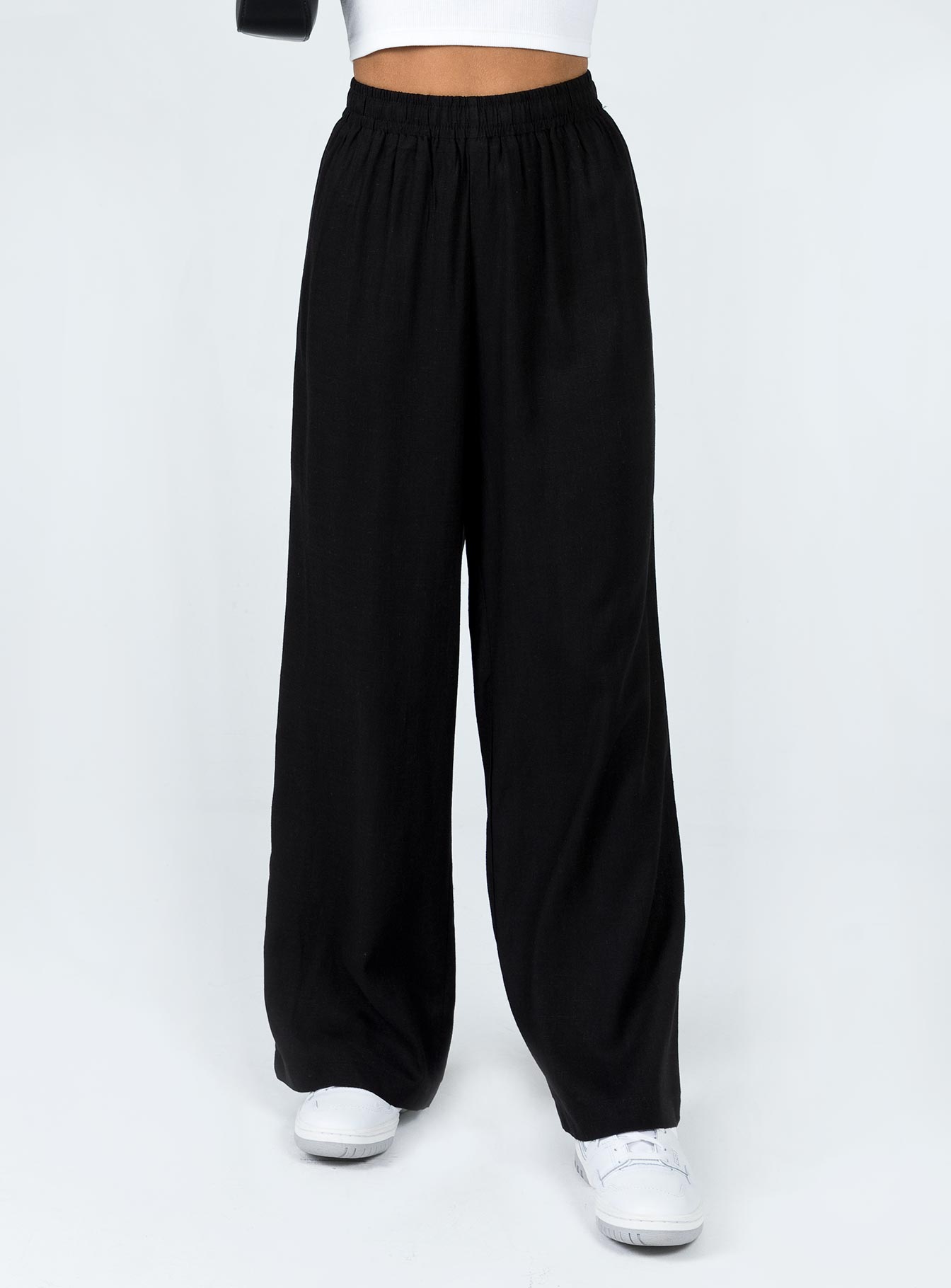 Louis Linen Blend Pants Black Lower Impact In China