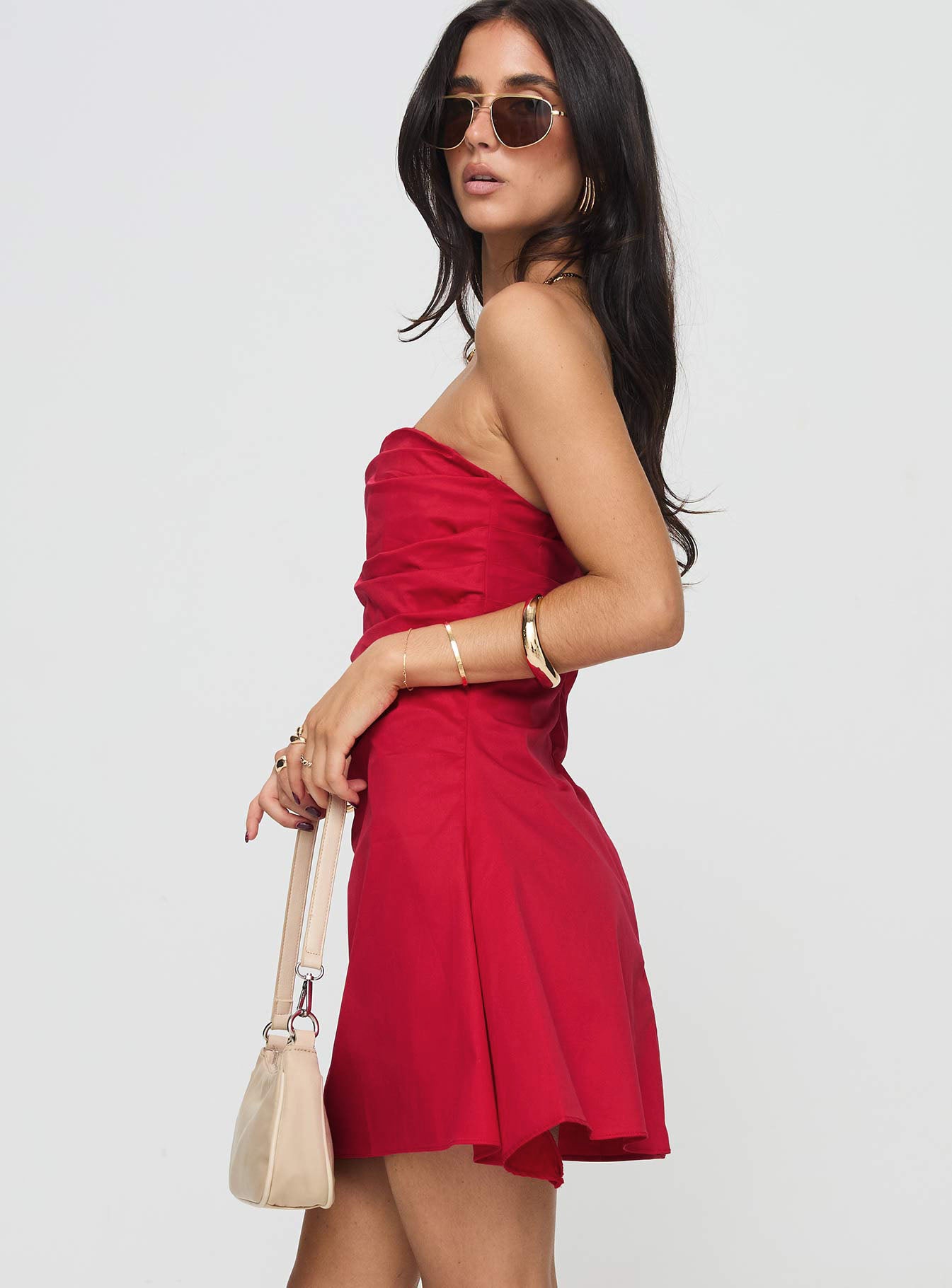 Bradwell Strapless Mini Dress Red Tall In China Sale Online