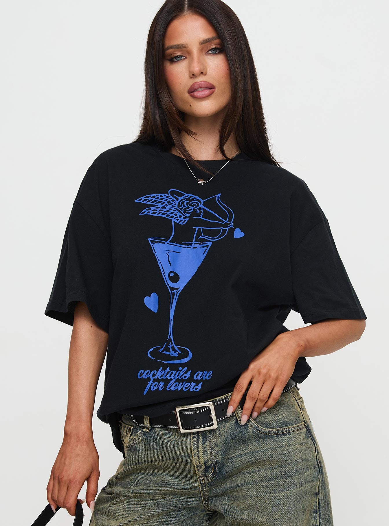 Cocktail Hour Oversized Tee Black Newest Cheap Online