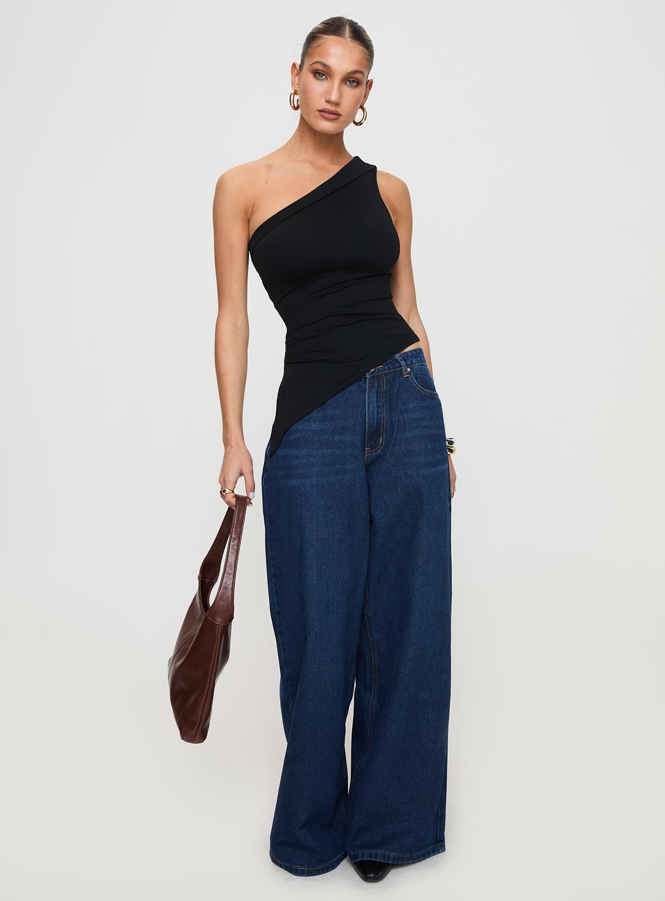 Lunah One Shoulder Top Black Free Shipping Shop For