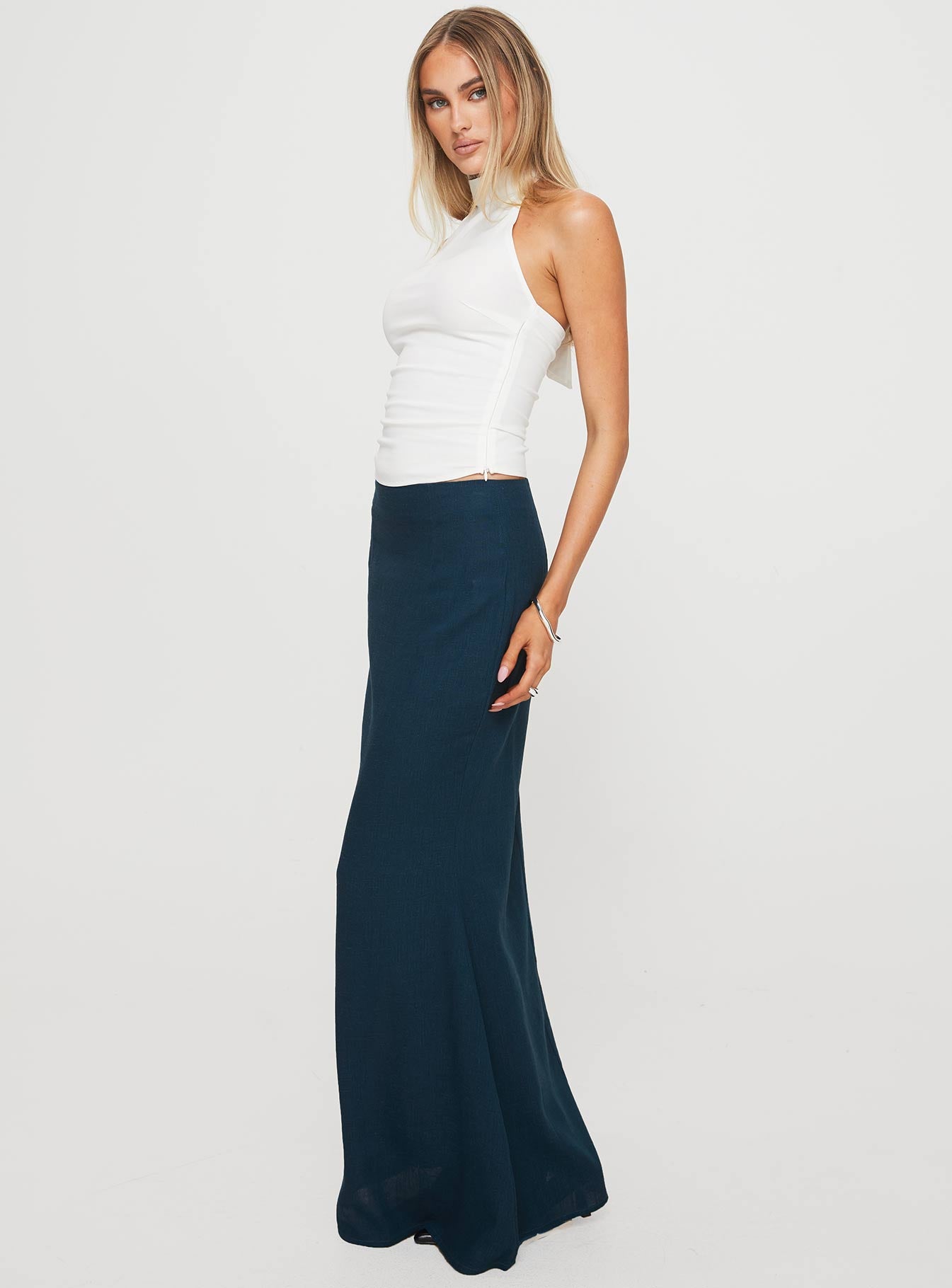 Sophia Maxi Skirt Navy Official Site