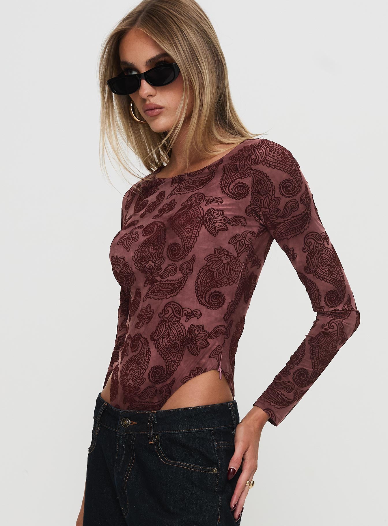 Spruce Bodysuit Red Paisley Collections Cheap Online