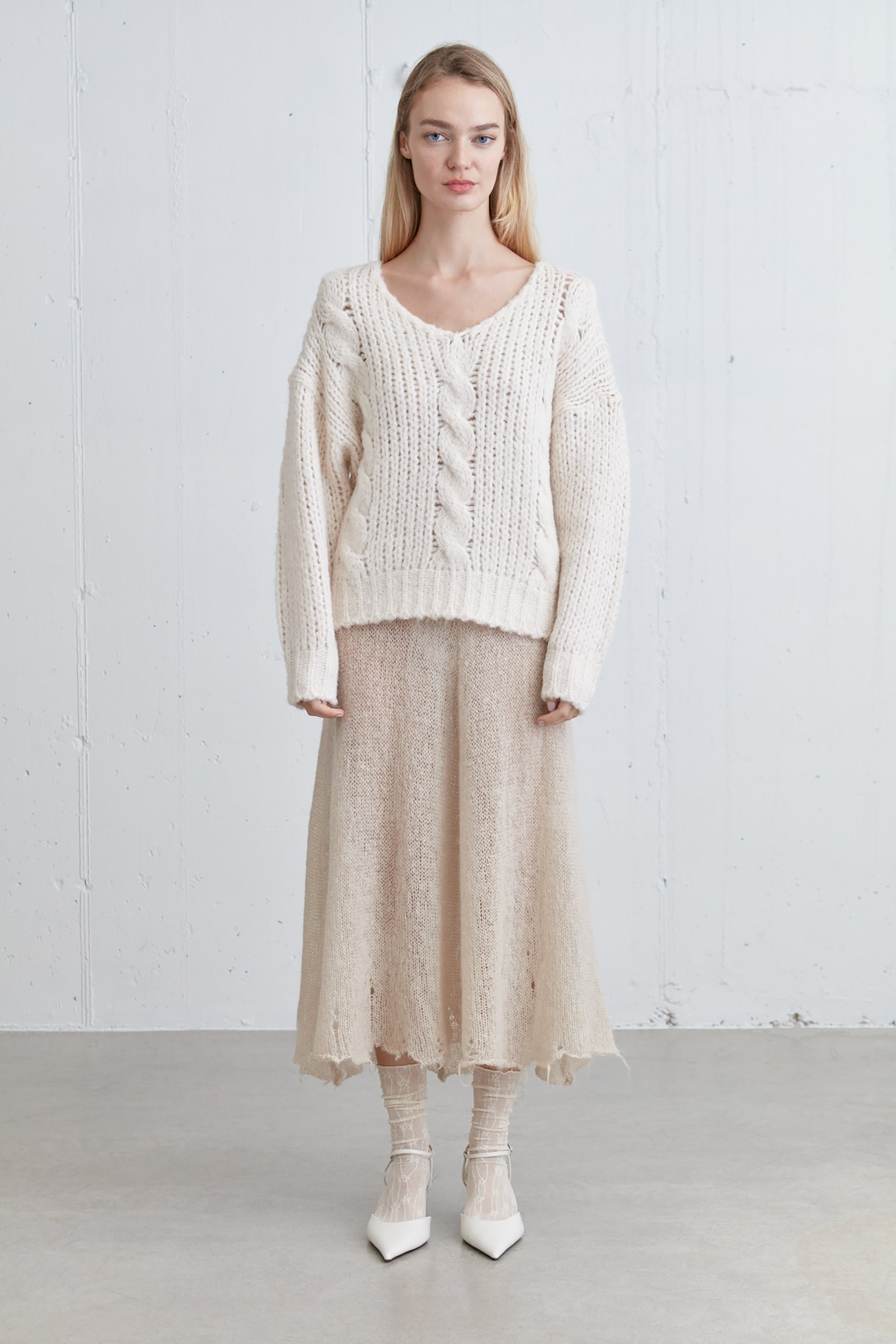 RELAXED FIT CABLE KNIT SWEATER Many Kinds Of Online