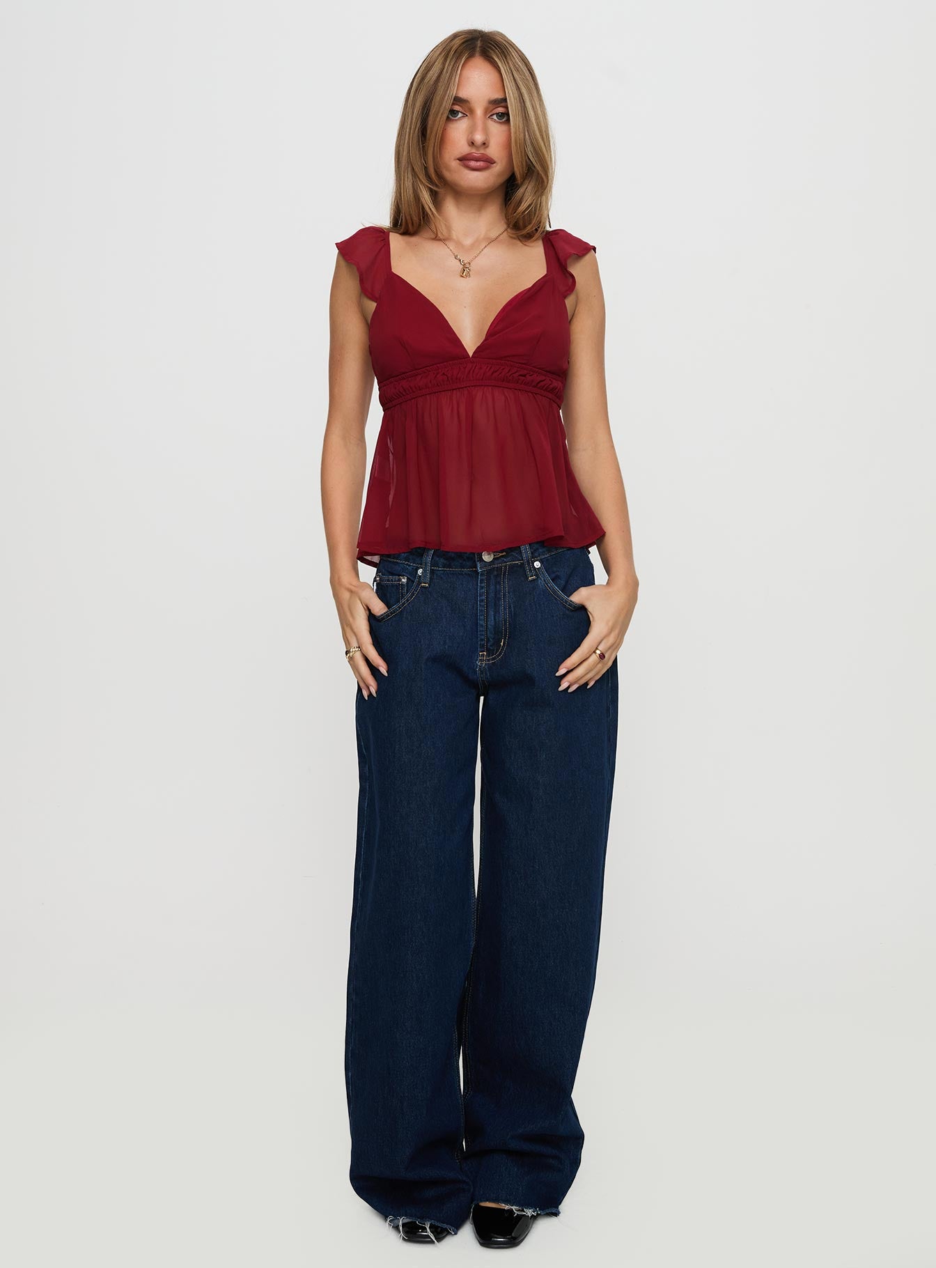 Elysea Top Burgundy Free Shipping Finishline