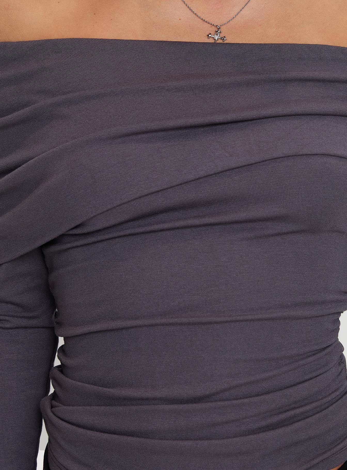 Erving Long Sleeve Off Shoulder Top Slate Outlet Visit