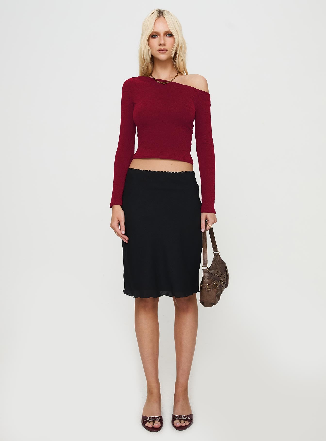 Malian Long Sleeve Top Burgundy Pick A Best Cheap Pice