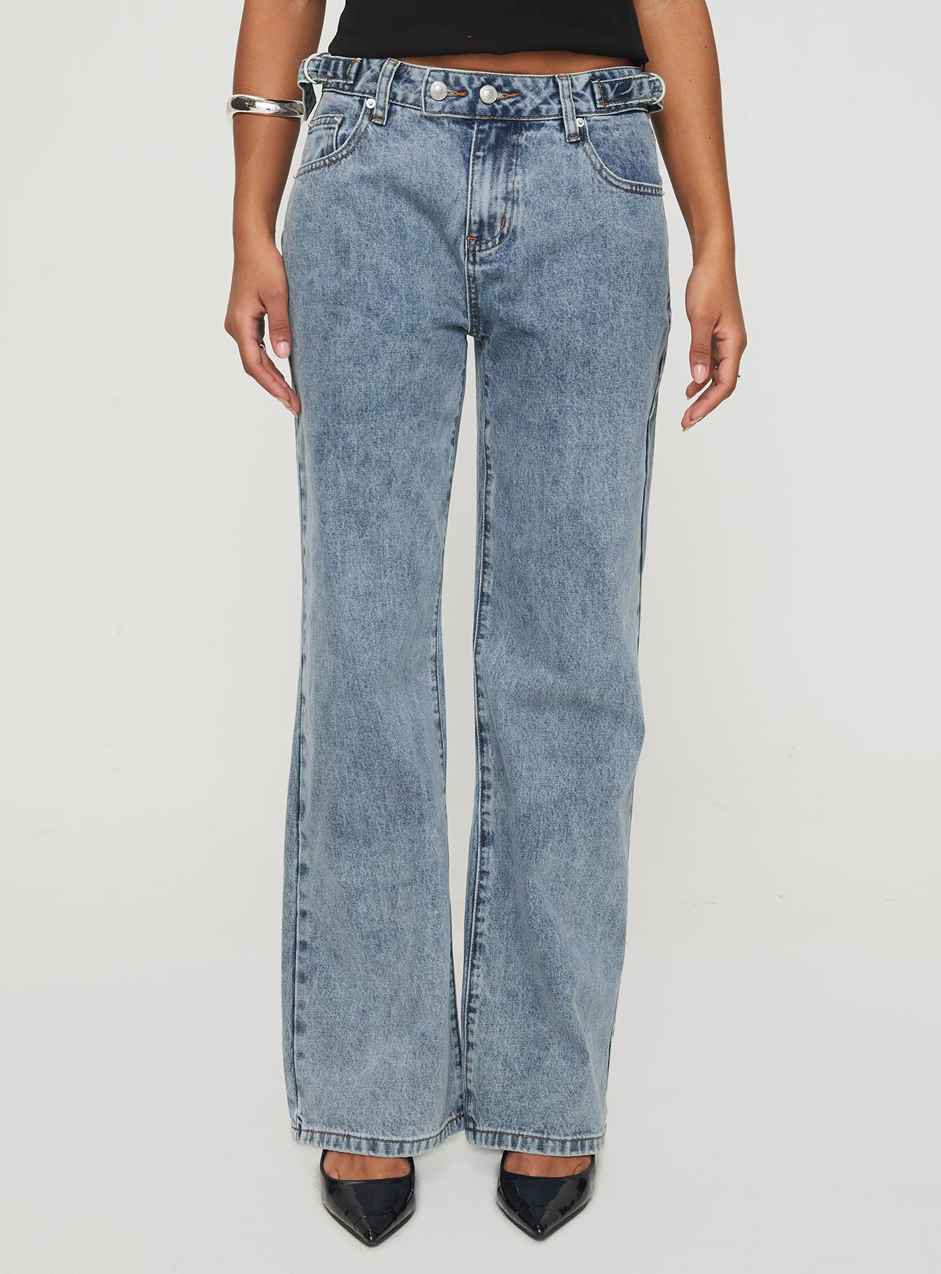 Sidle Low Rise Jeans Light Wash Cheap Sale View