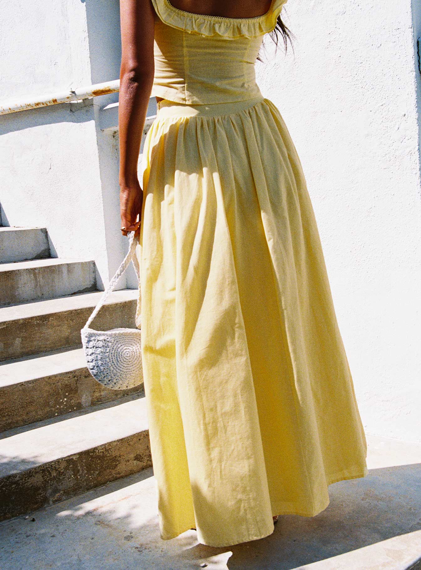 Valerio Maxi Skirt Yellow Clearance Pirce Sale