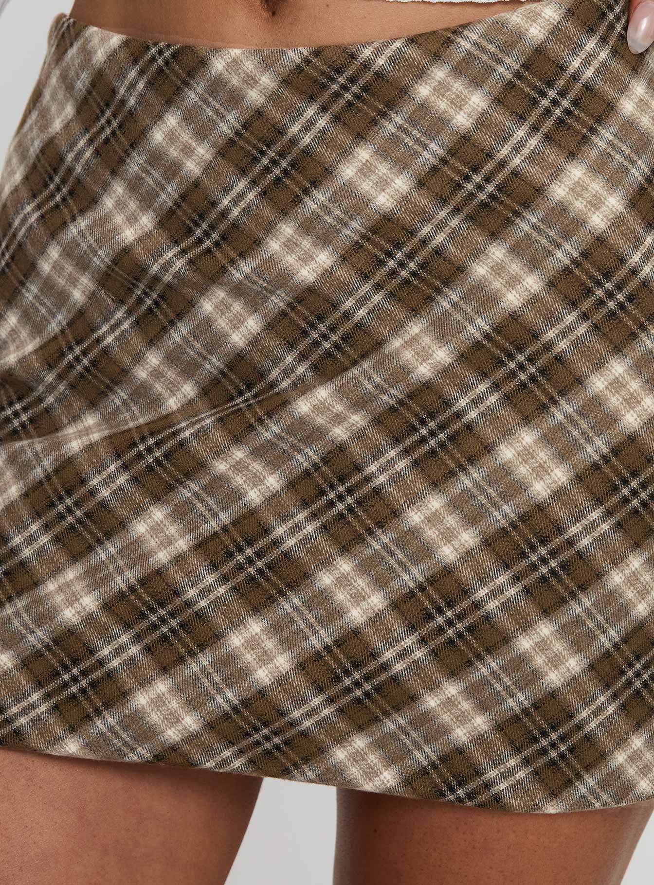 Point Of View Mini Skirt Brown Check Pay With Paypal Cheap Pice