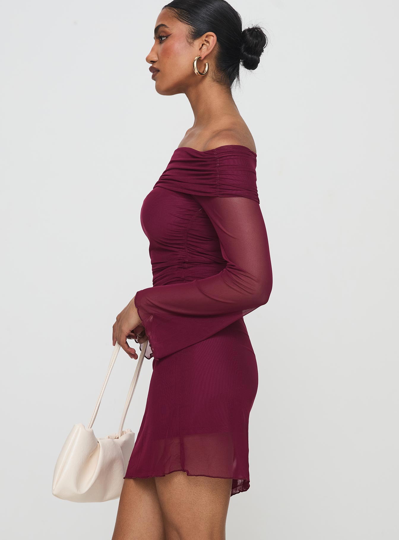 Consideration Mini Dress Burgundy Limited Edition Sale Online