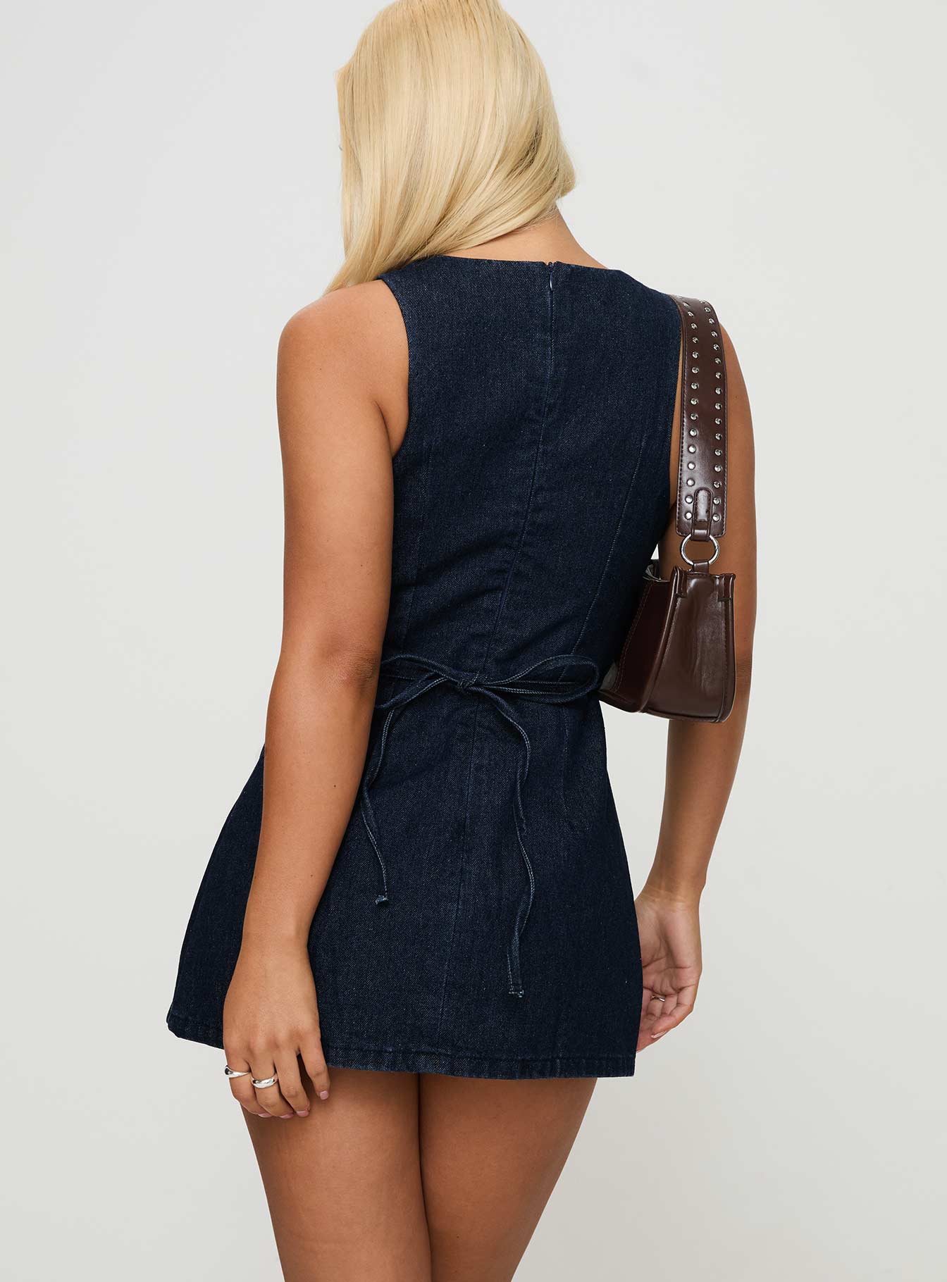 Ainsleigh Shift Denim Romper Mid Wash New For Sale