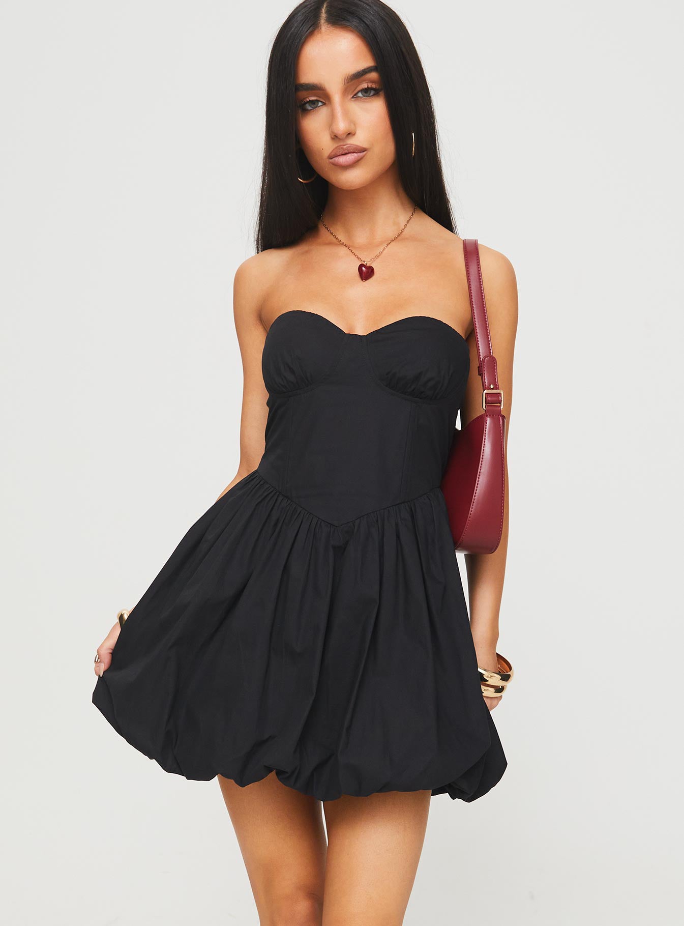 Zafira Strapless Bubble Hem Mini Dress Black Best Place For Sale