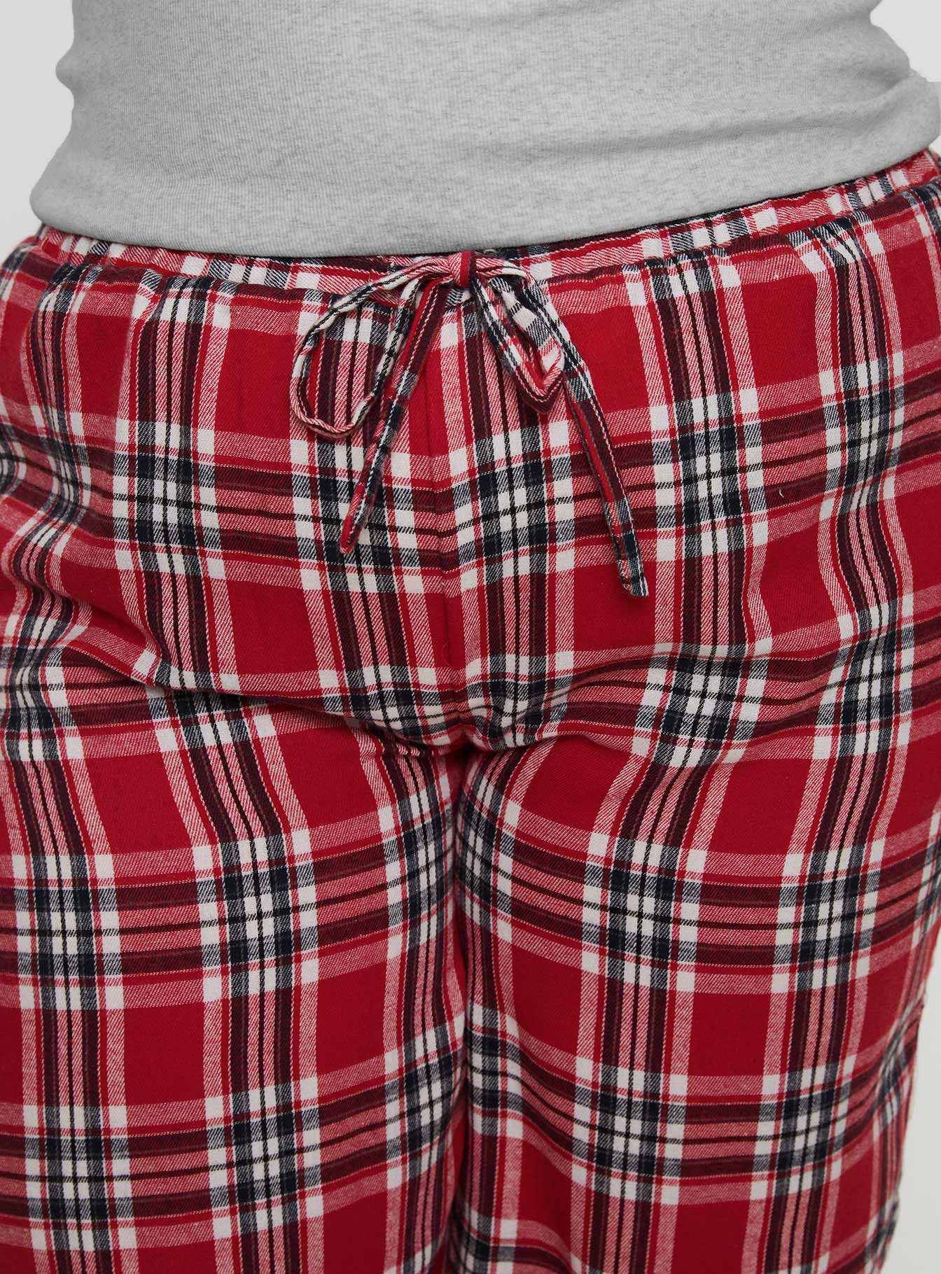 In The Morning Sleep Pant Red Check Curve Outlet 2025 Unisex