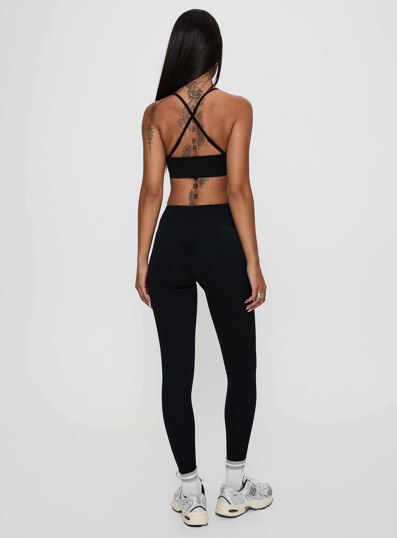 Dellah Ruched Back Leggings Black Discount Best Sale