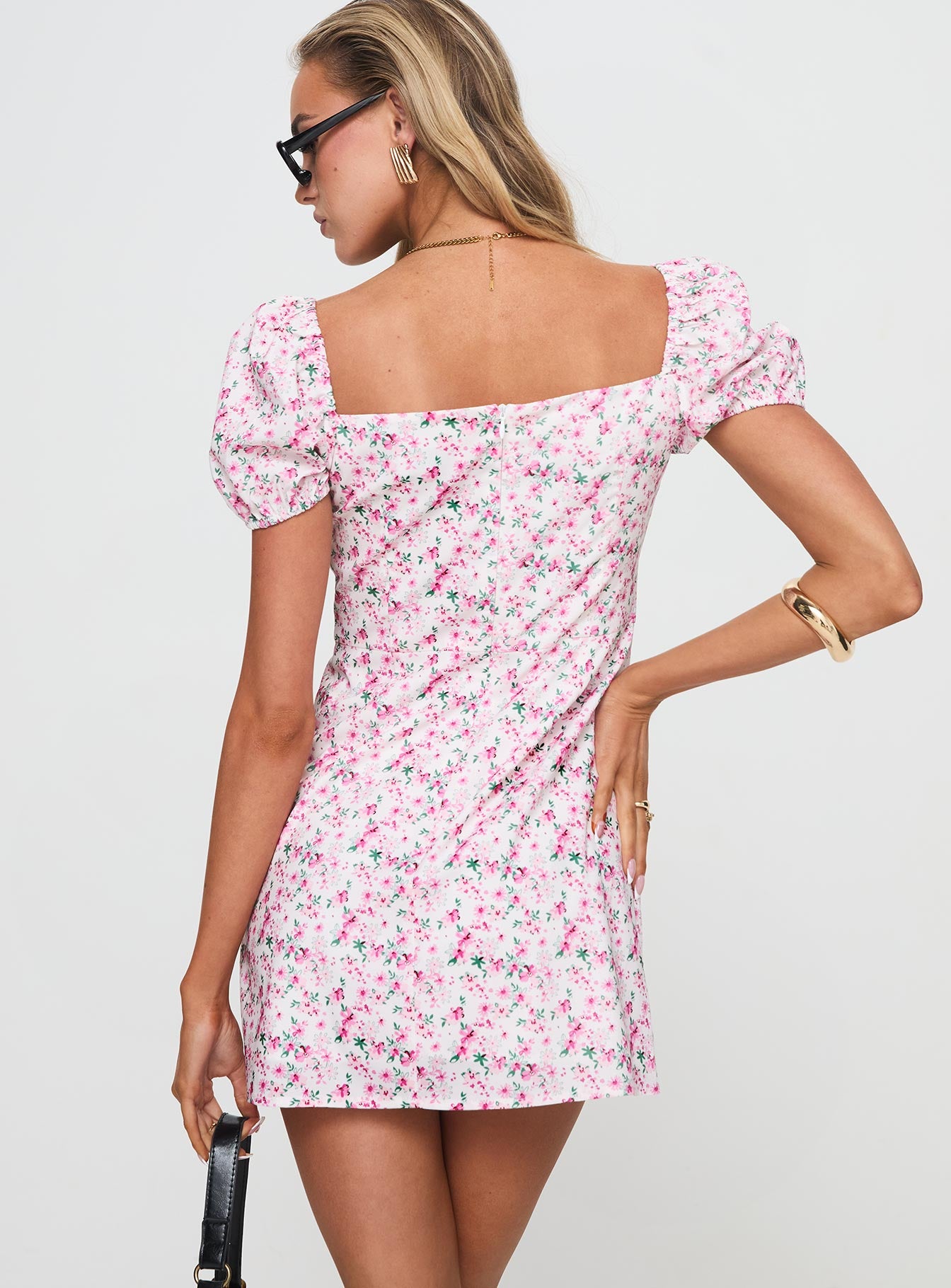 Hollen Mini Dress White Floral Clearance Geniue Stockist