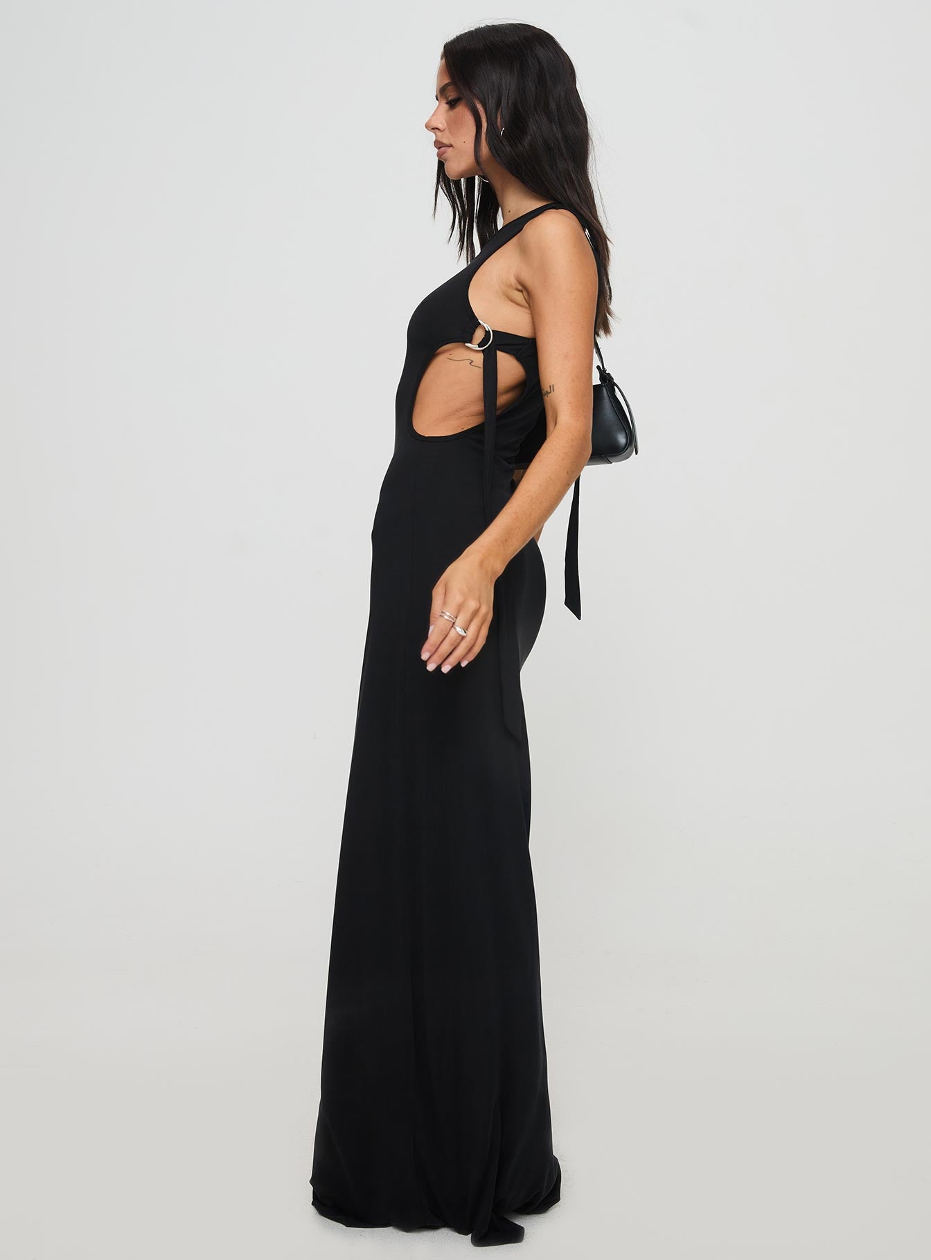 Trail Blazer Asymmetrical Maxi Dress Black Cheap Sale Collections