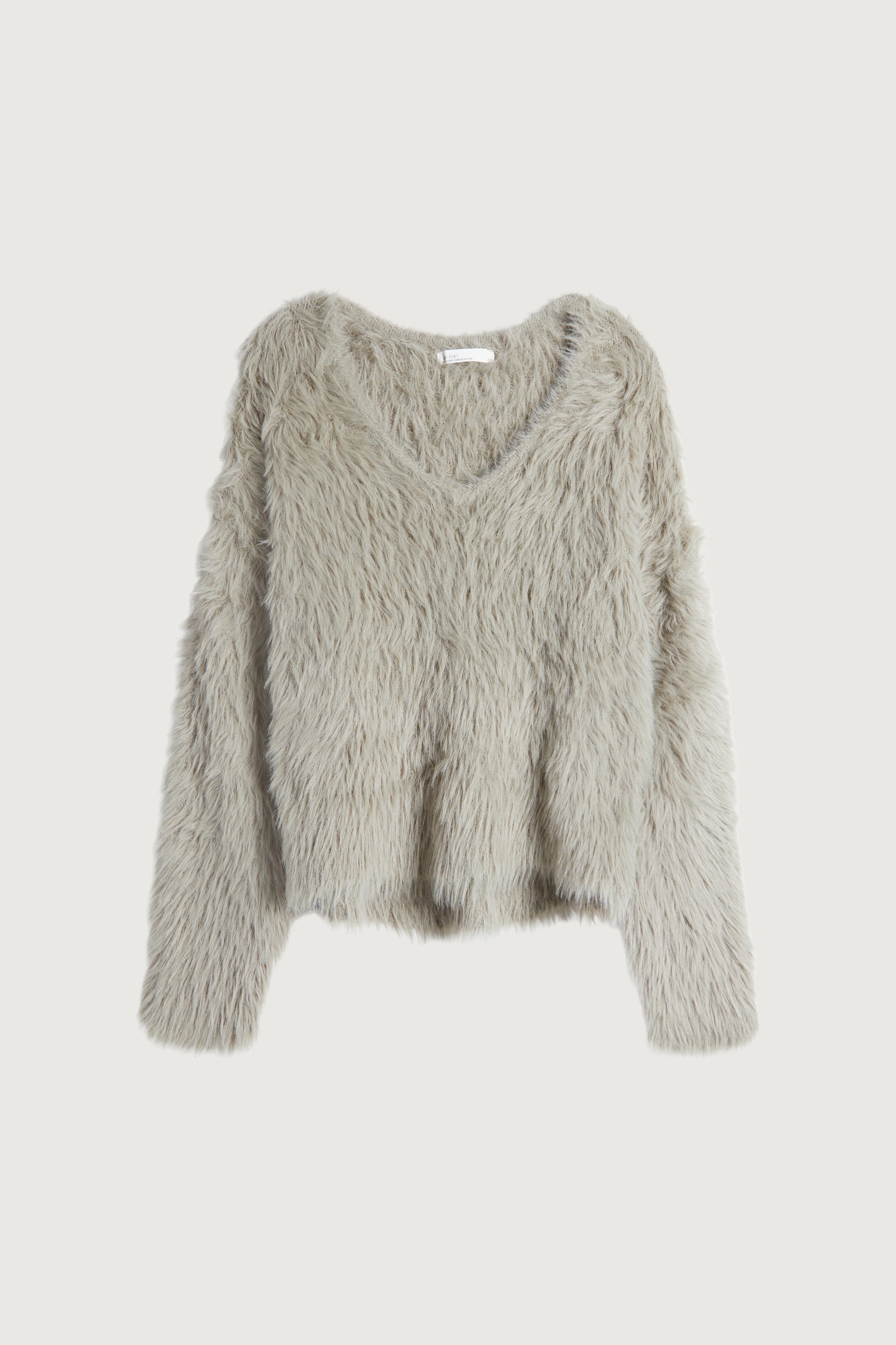 FUZZY V-NECK SWEATER Cheap Sale Looking For