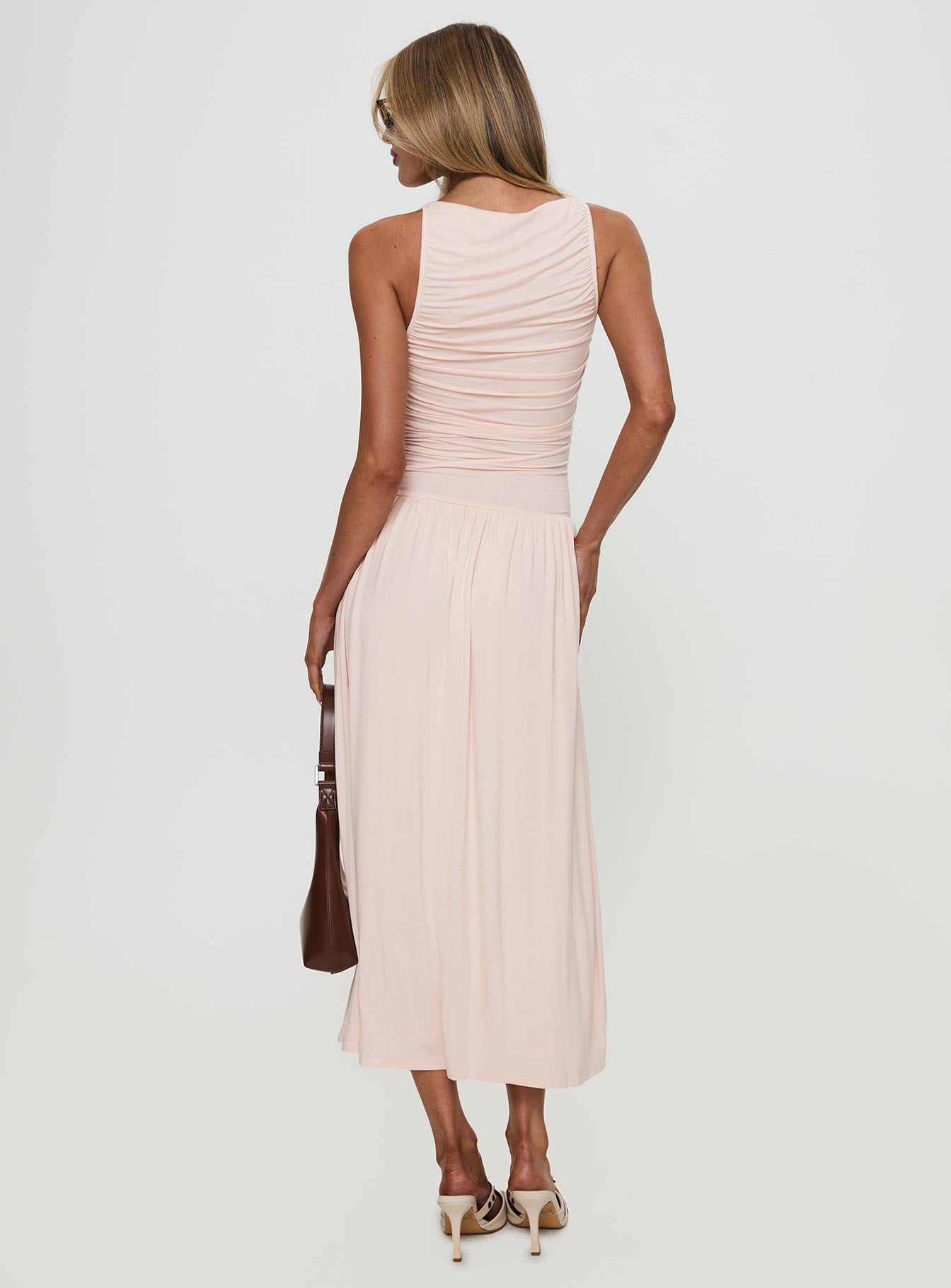 Reveur Ruched Maxi Dress Pink Inexpensive Sale Online