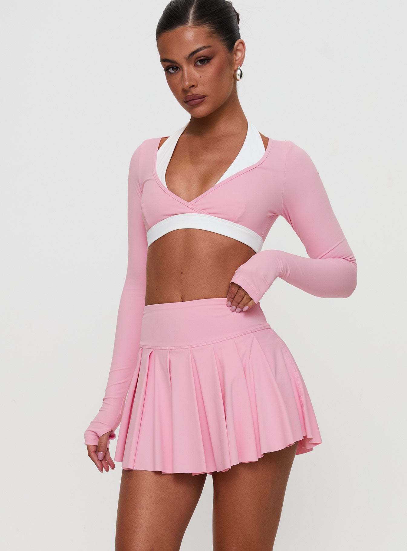 Dynamic Pleat Active Skort Pink Low Cost