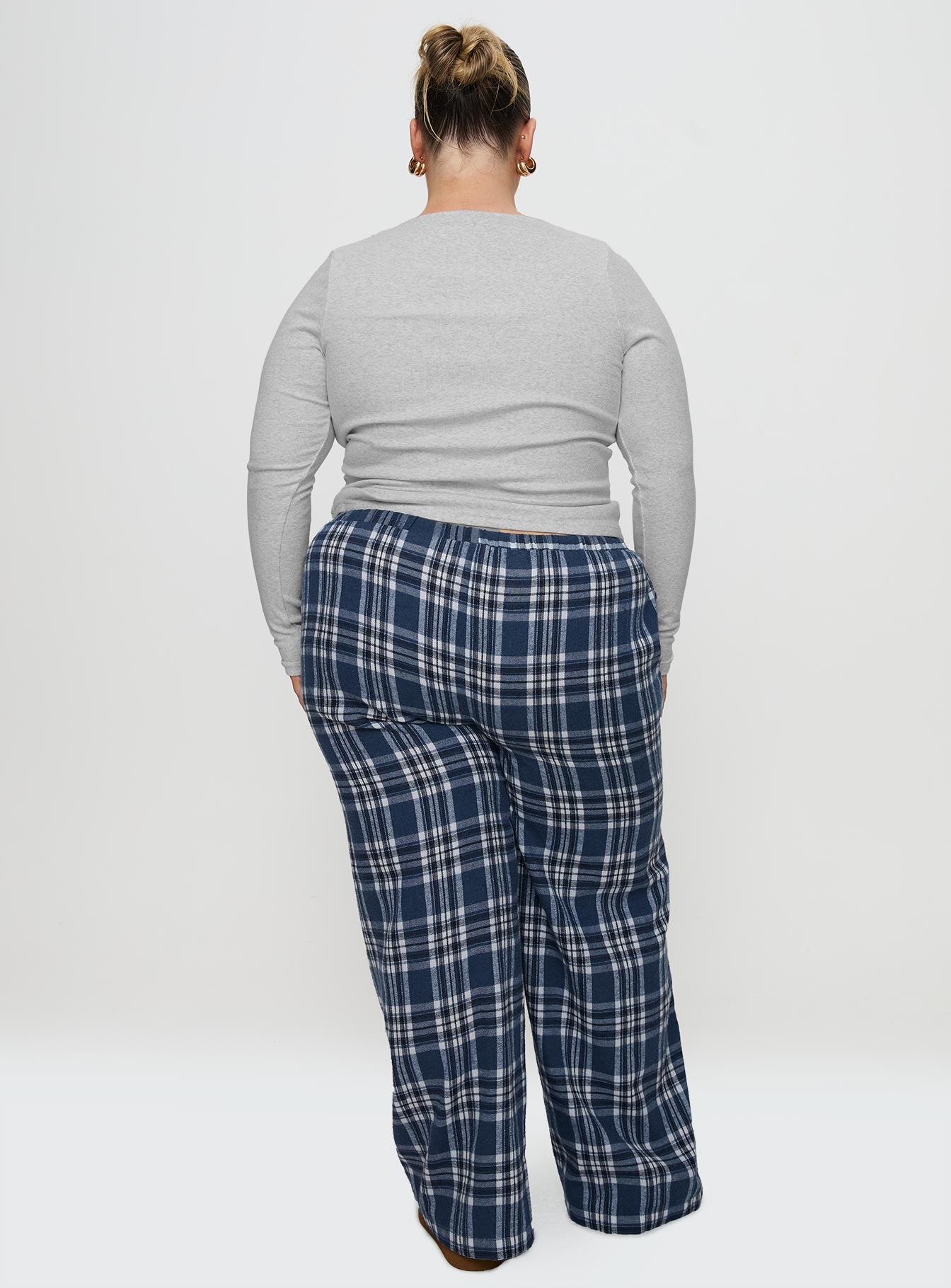 In The Morning Sleep Pant Blue Check Curve Supply Online