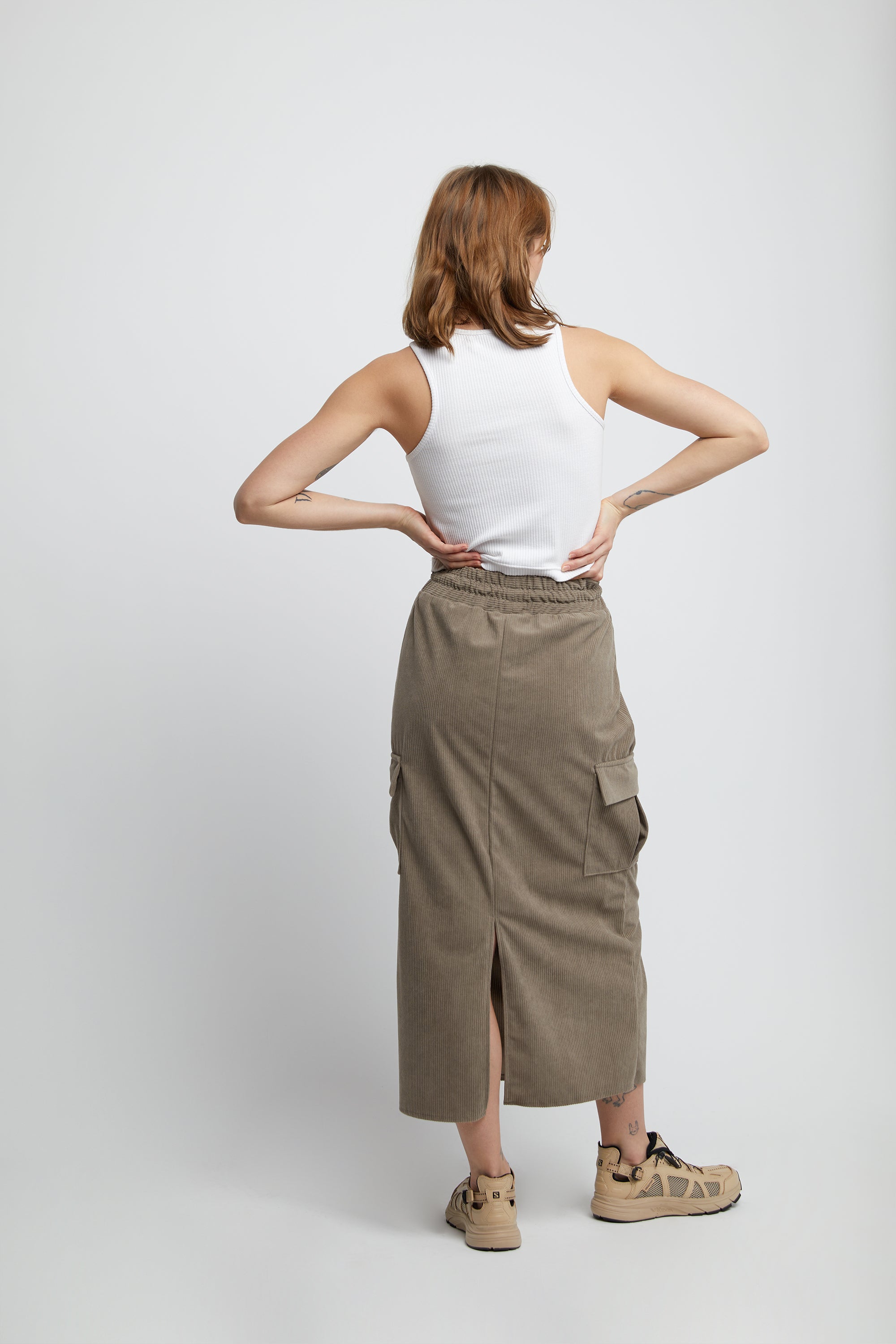 MIDI CORDUROY CARGO SKIRT Cheapest