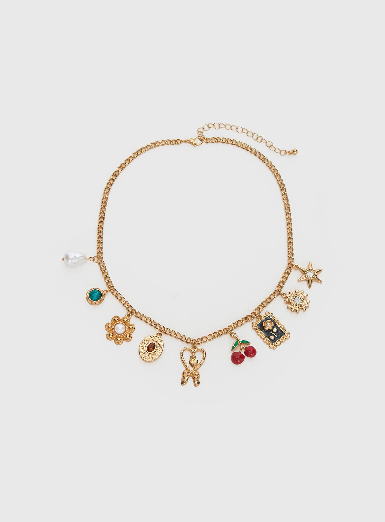 Cherry Dreams Charm Necklace Gold Cheap Sale Popular