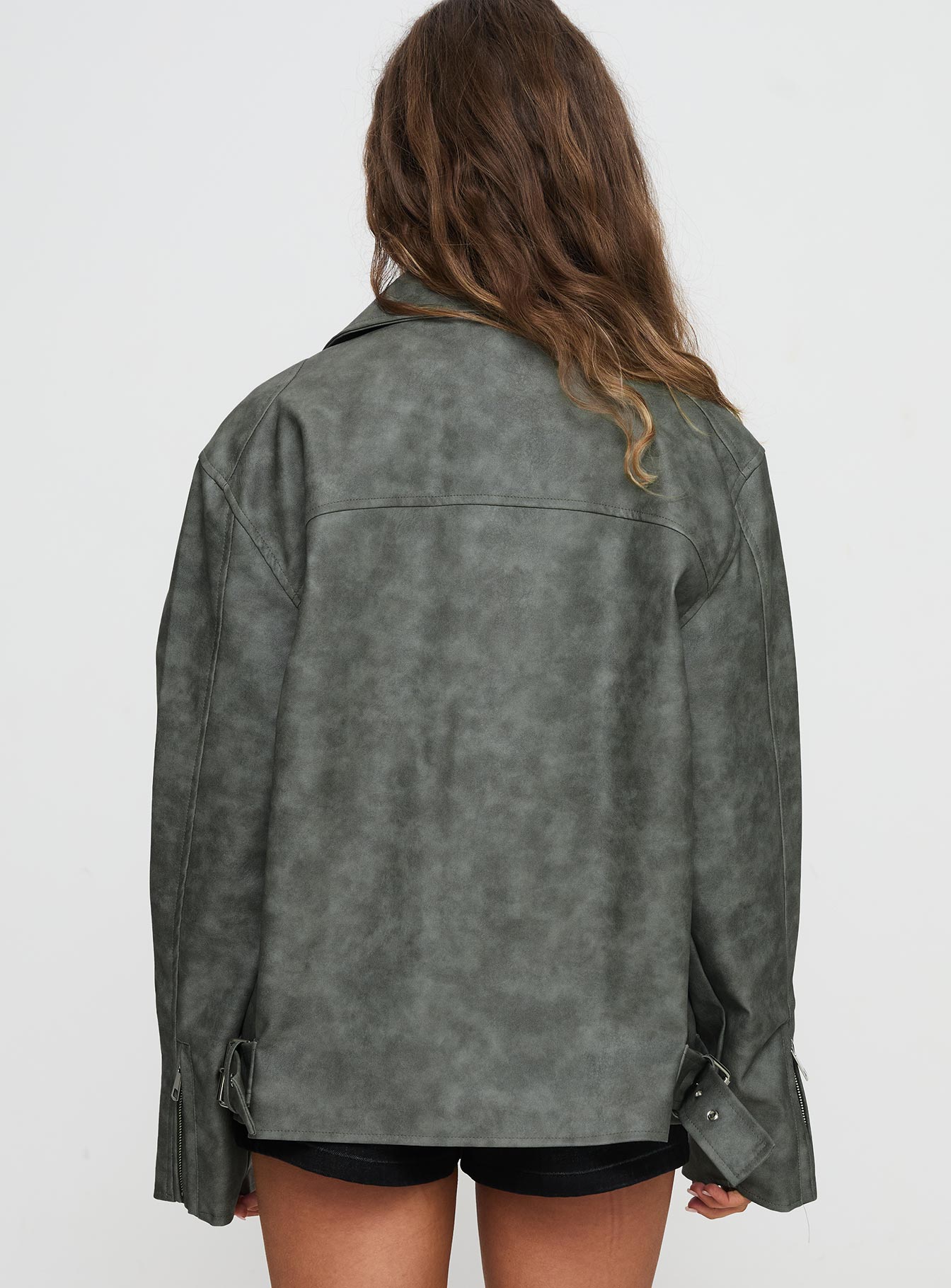 Kings Court Faux Leather Jacket Green Official Site Cheap Online