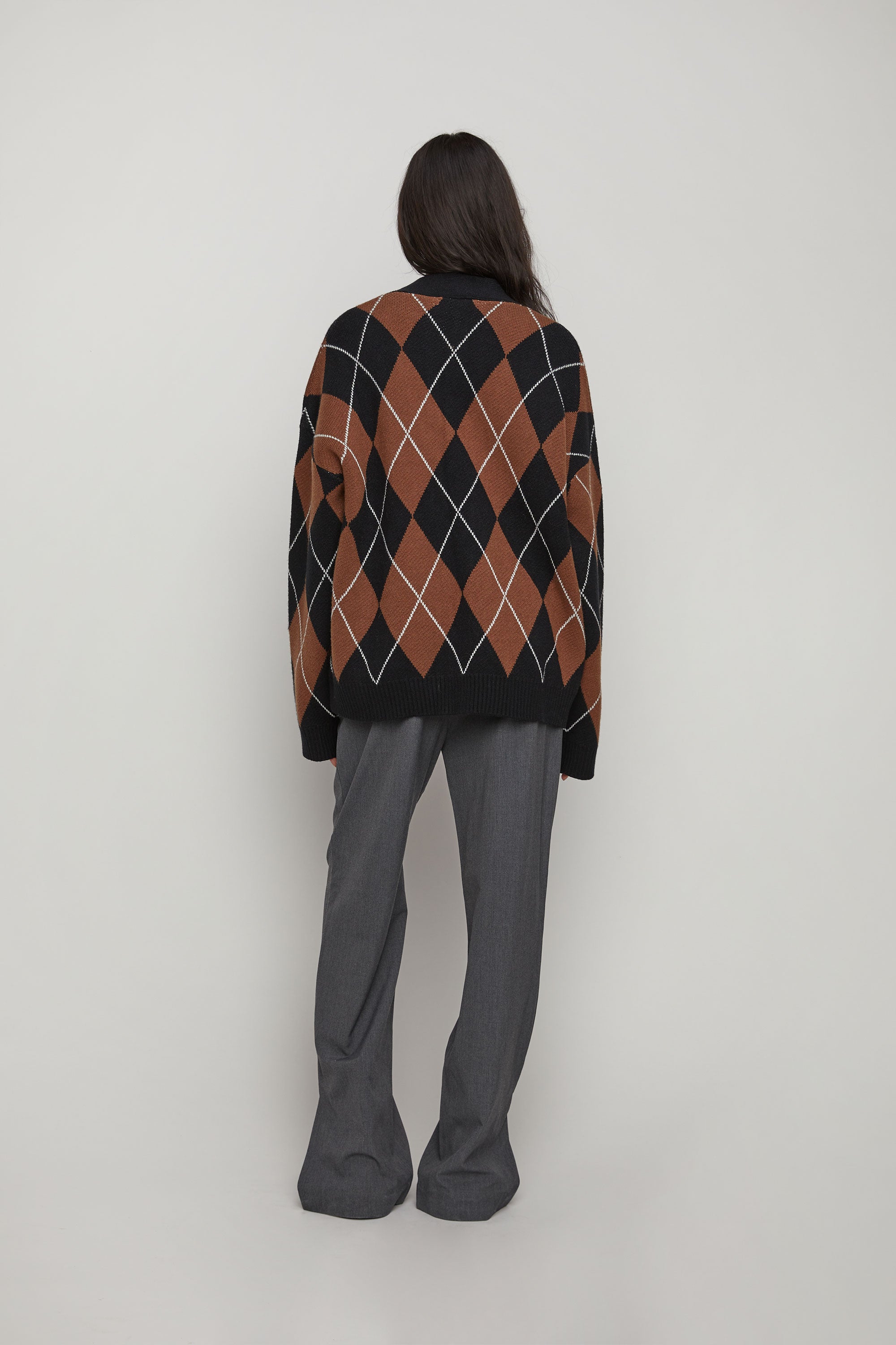 OVERSIZED ARGYLE CARDIGAN Genuine Cheap Online