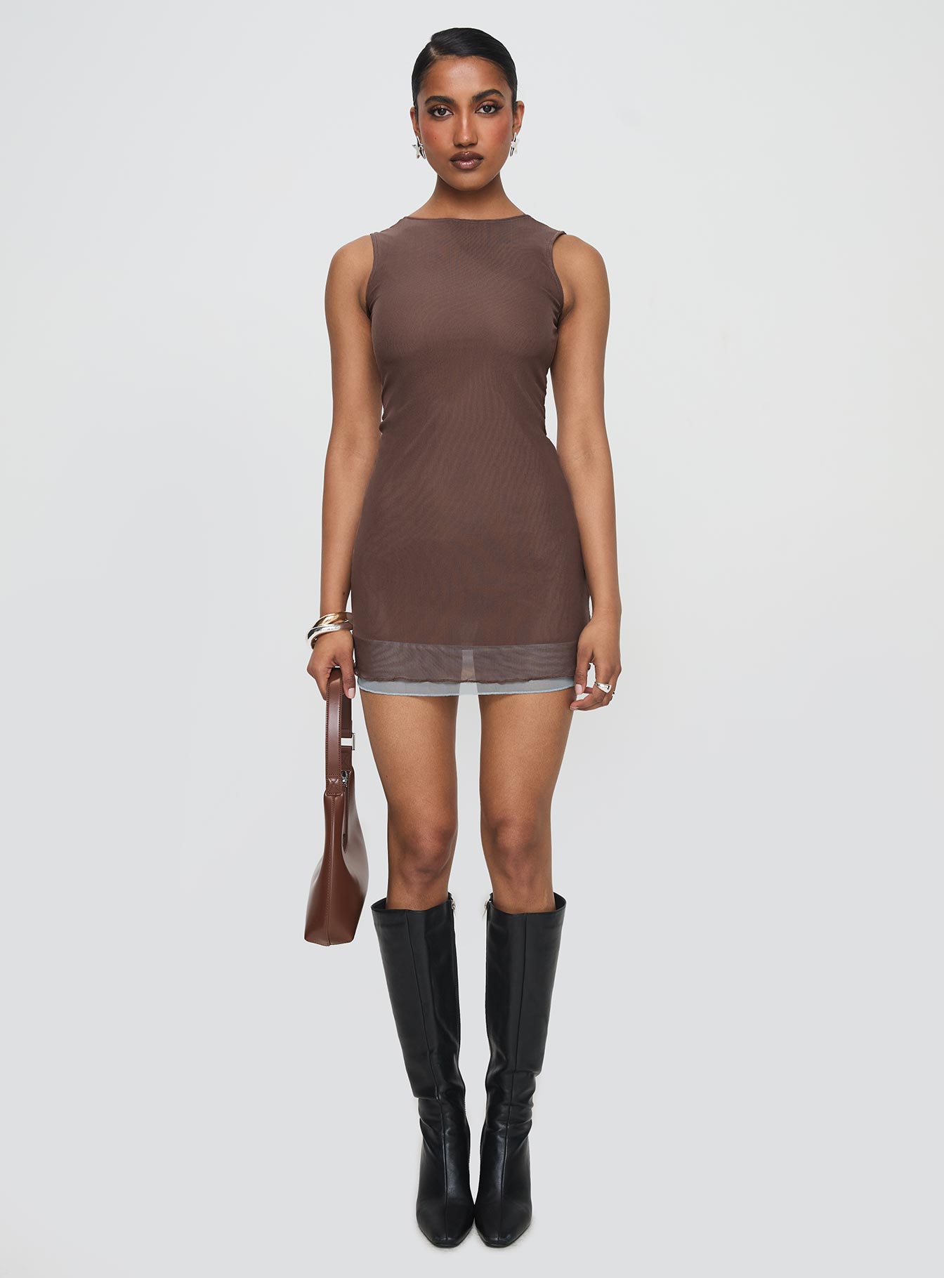 Ren Mini Dress Brown/ Blue Cheap Pice From China