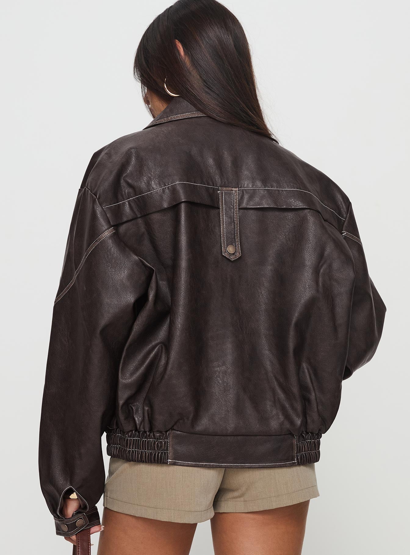 Jaxton Faux Leather Jacket Brown Discount Many Kinds Of