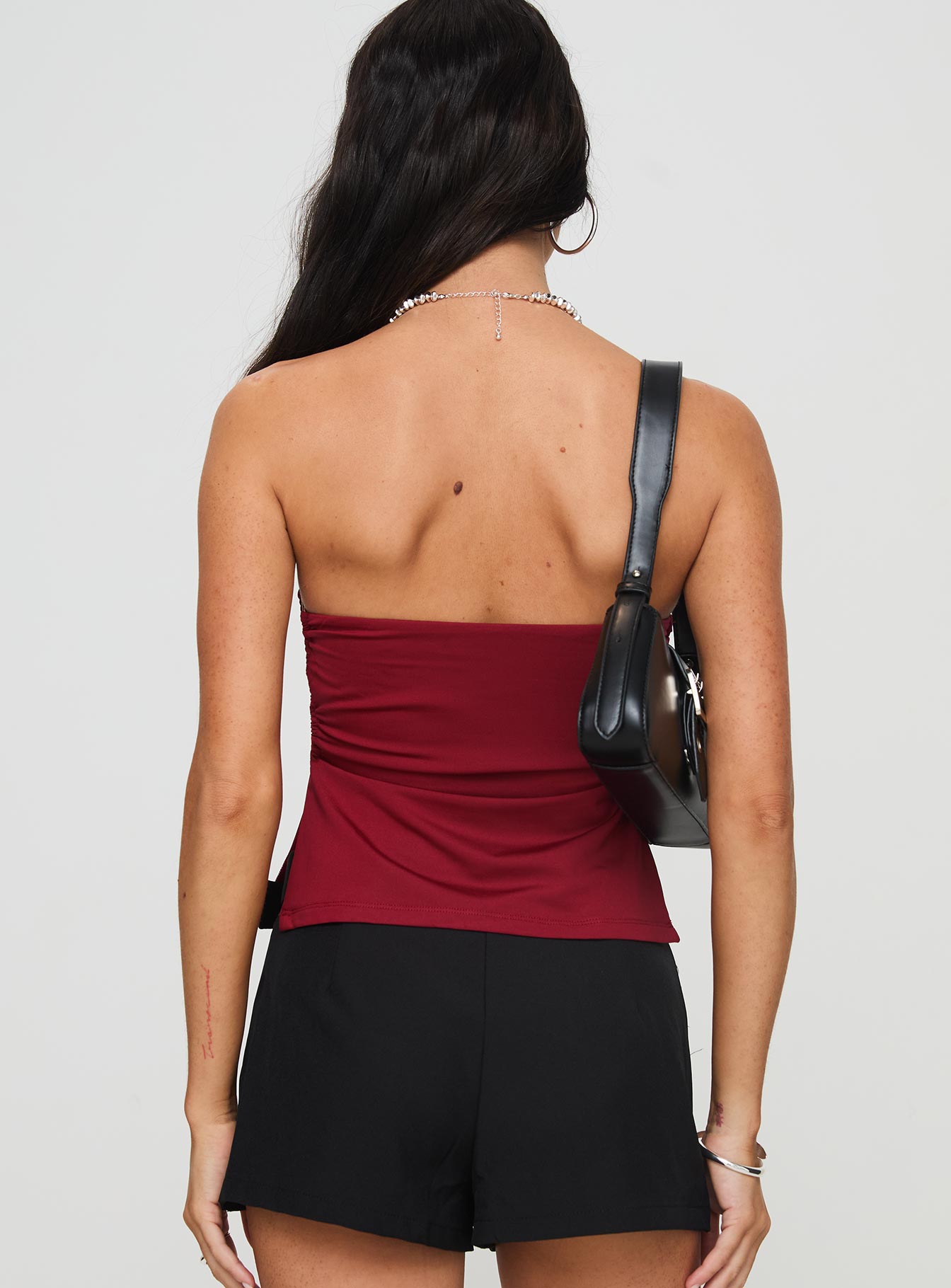 Round The World Strapless Top Burgundy Quality Free Shipping For Sale