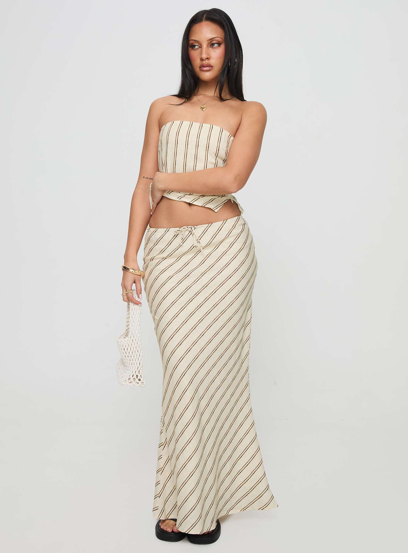 Mercer Linen Blend Maxi Skirt Cream From China Cheap Pice