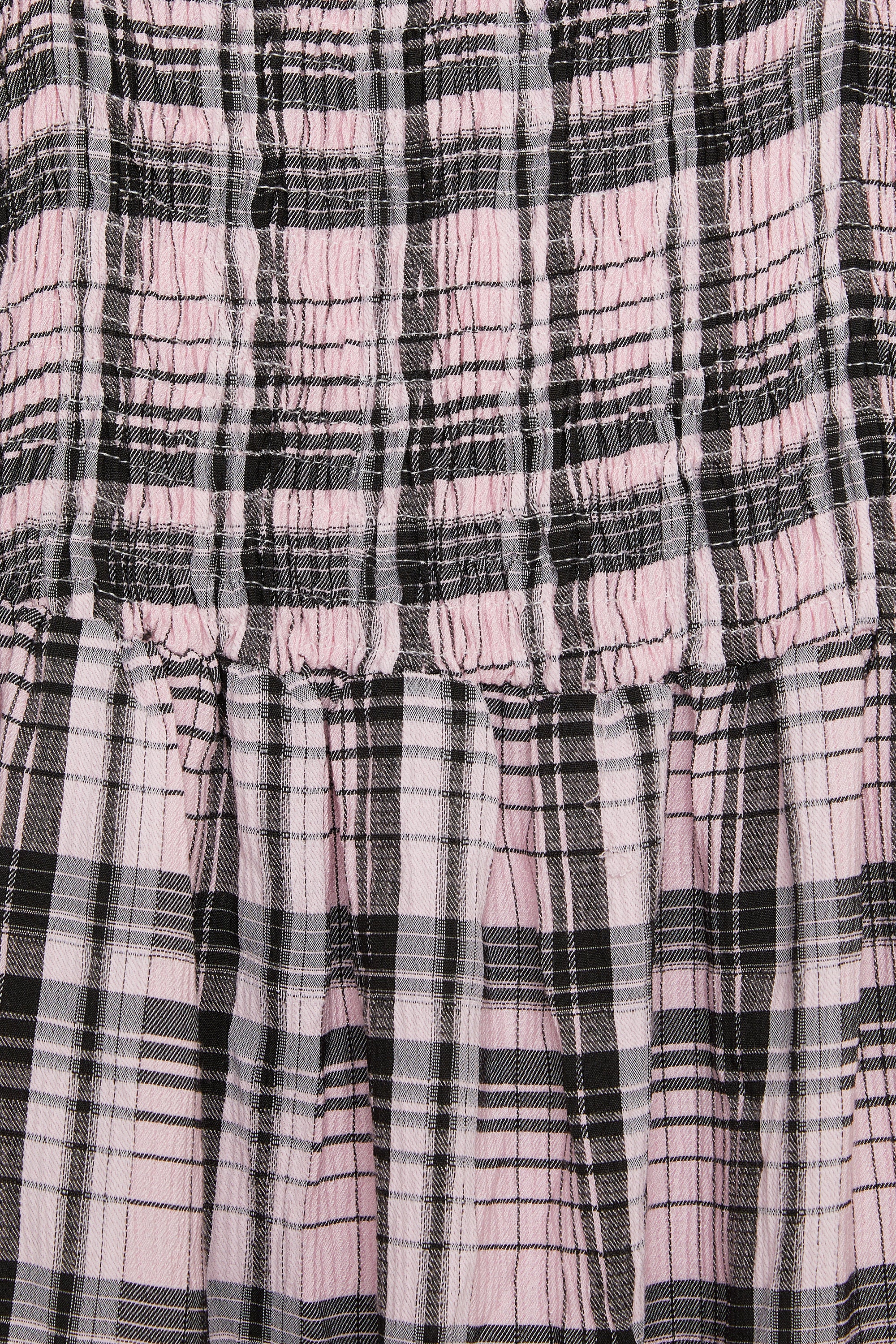 PLAID SMOCKED DRESS Discount Recommend