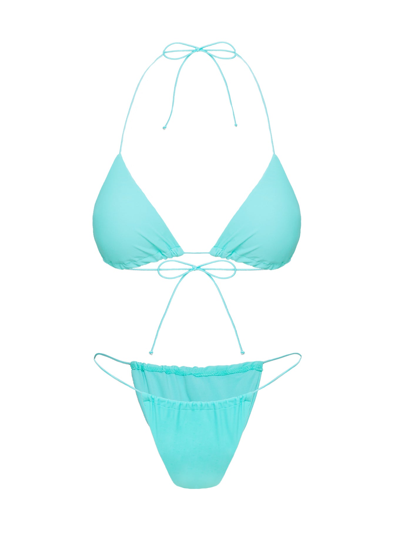 Selbie Triangle Bikini Top White Blue Order