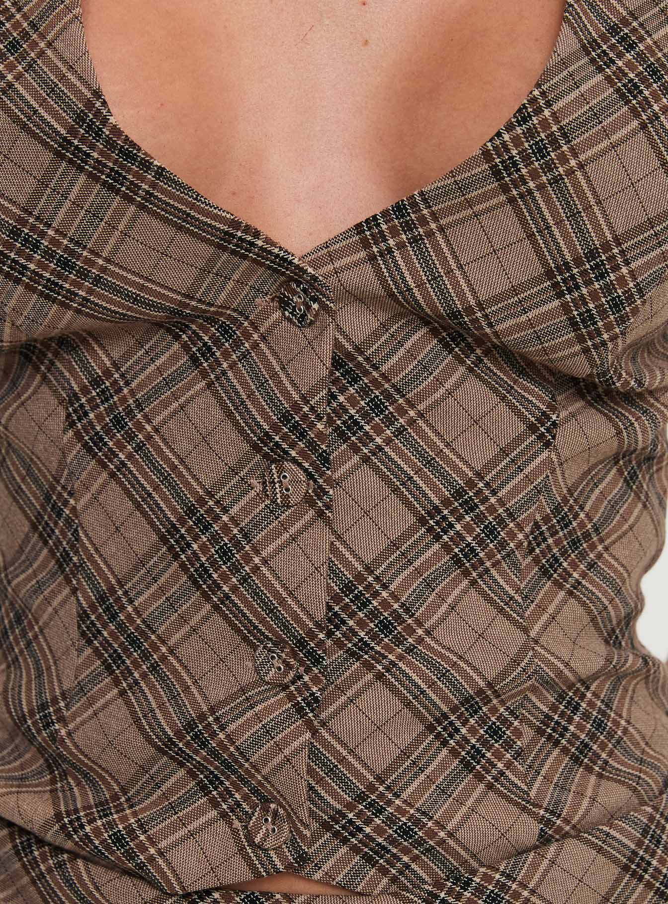 Terrace Halter Top Brown Check Clearance Online Amazon