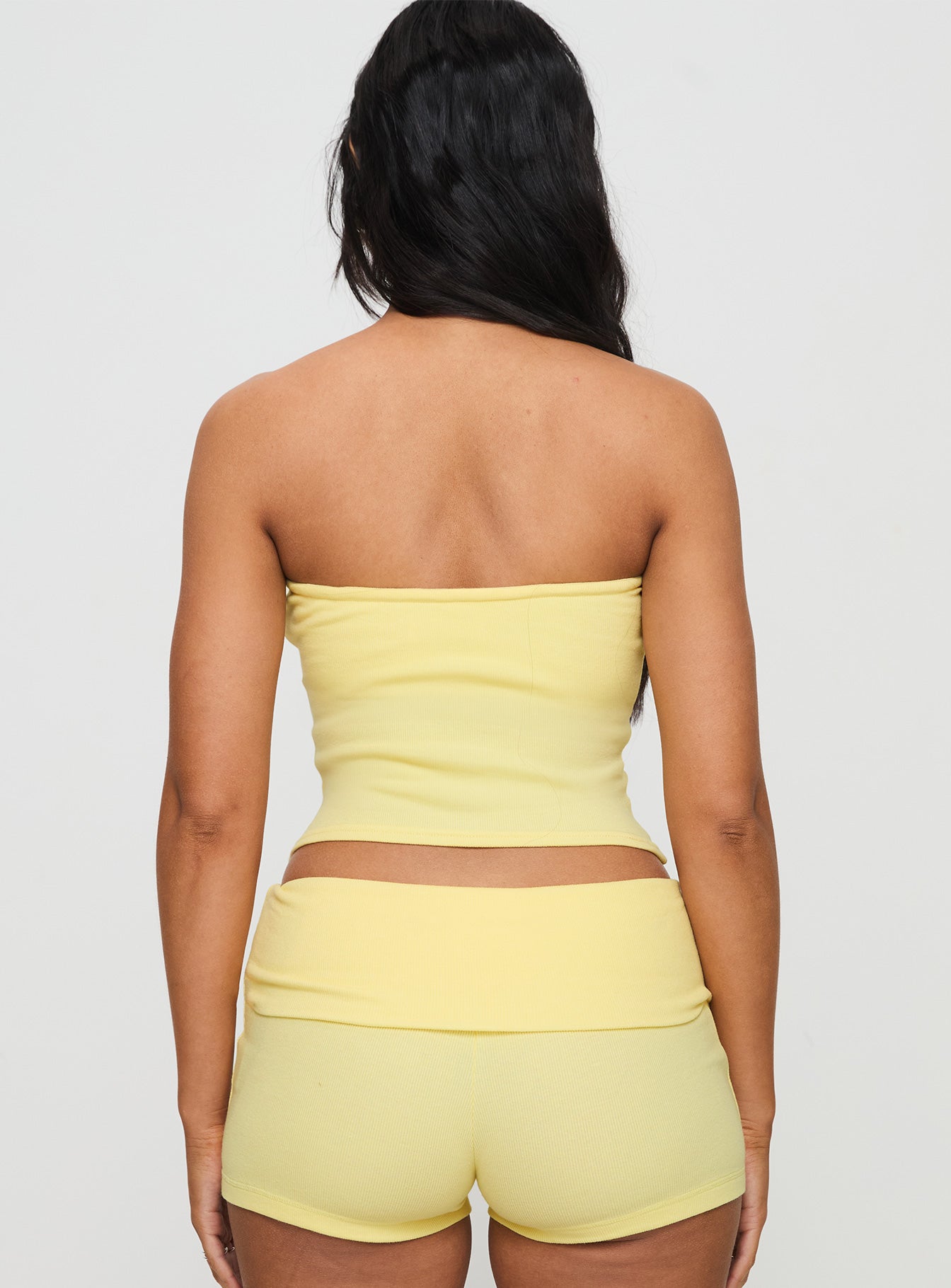 Baseline Strapless Rib Top Yellow Top Quality Online