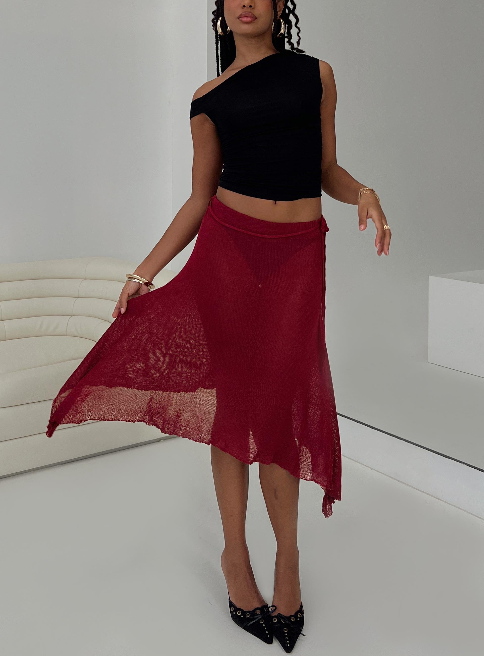 Leysa Midi Skirt Red Buy Cheap Nicekicks