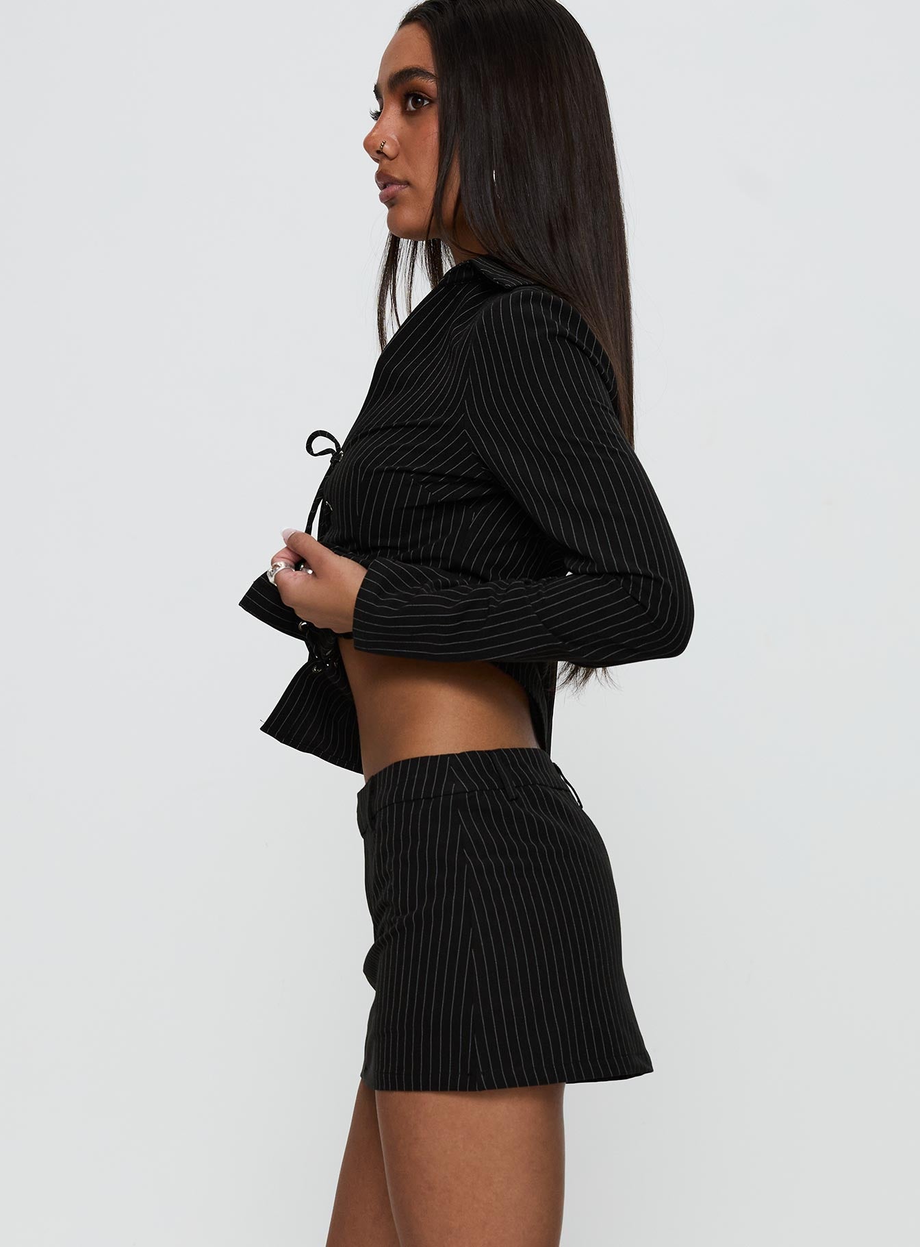 Feminique Skort Black Stripe Shop Offer Cheap Pice