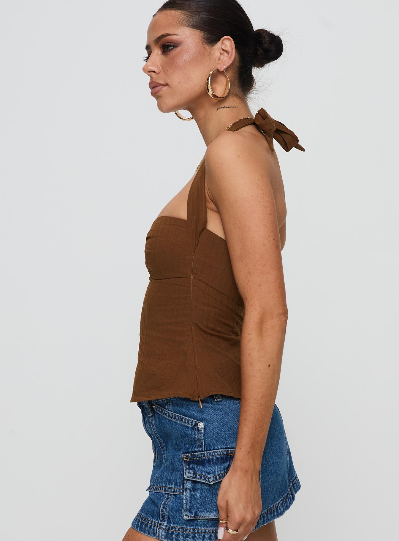 Isabetta Halter Top Chocolate Free Shipping Low Cost