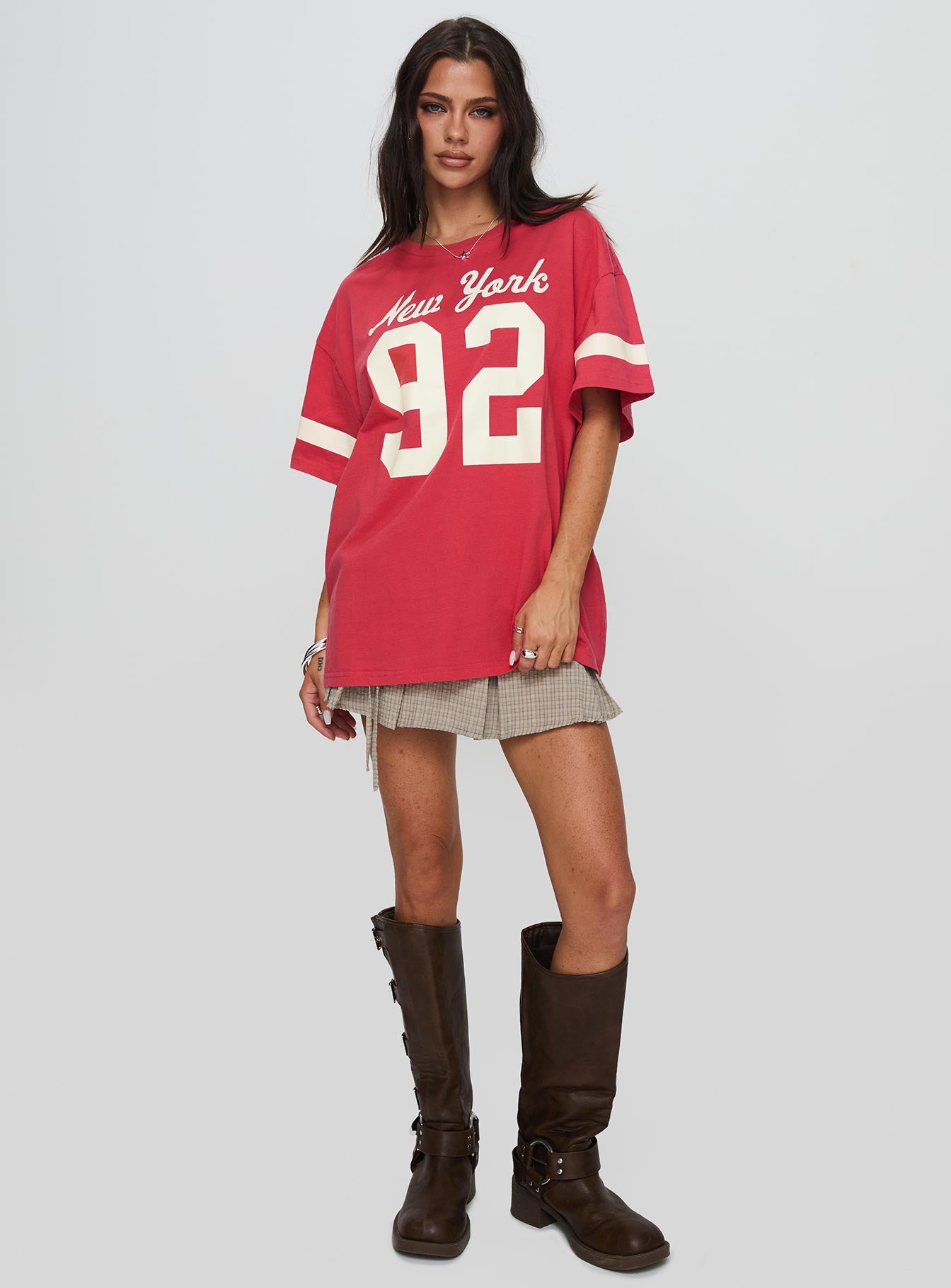 New York 95 Oversized Tee Red Discount Cheapest Pice