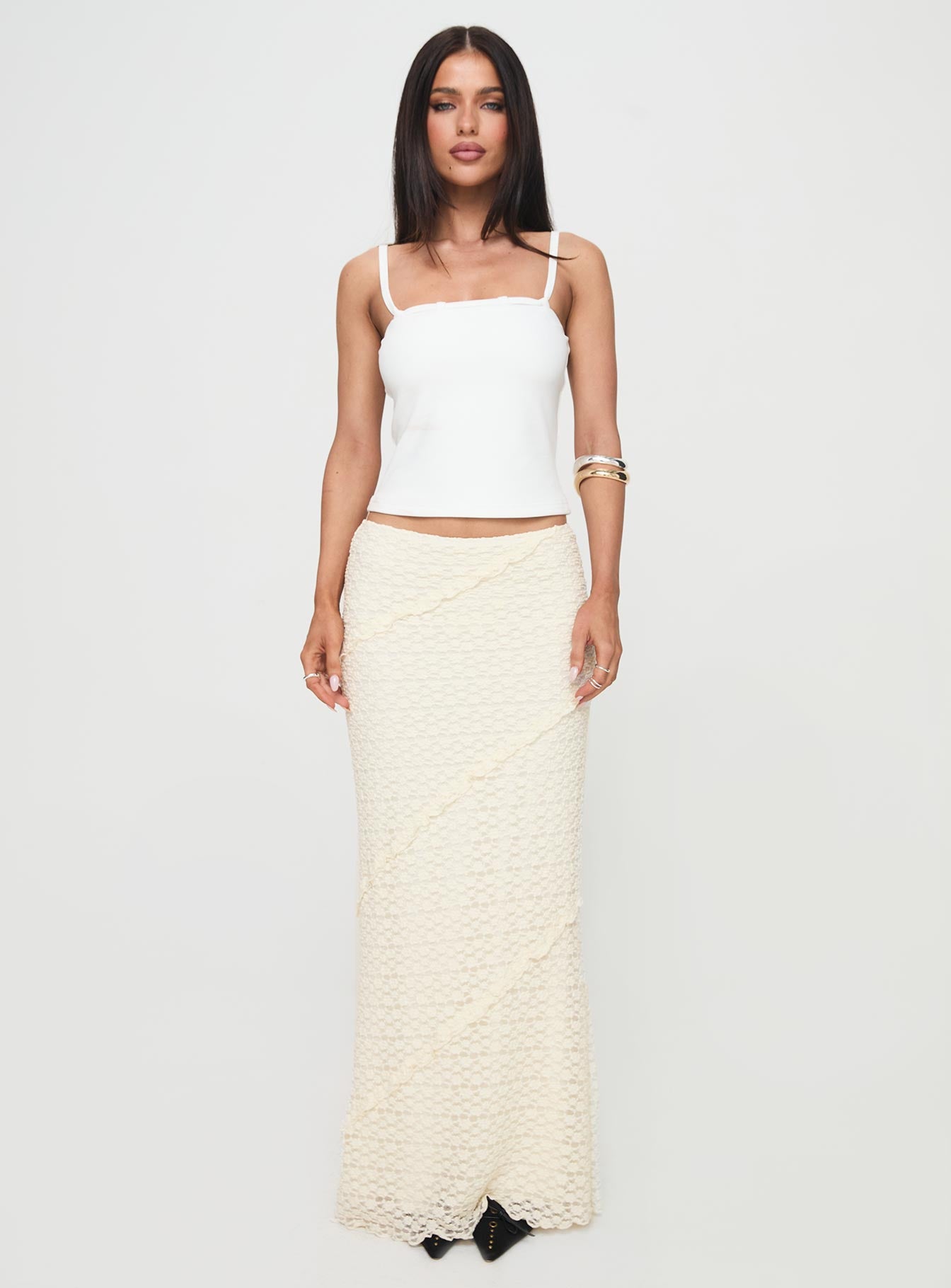 Incandescent Maxi Skirt Cream Free Shipping Shop For