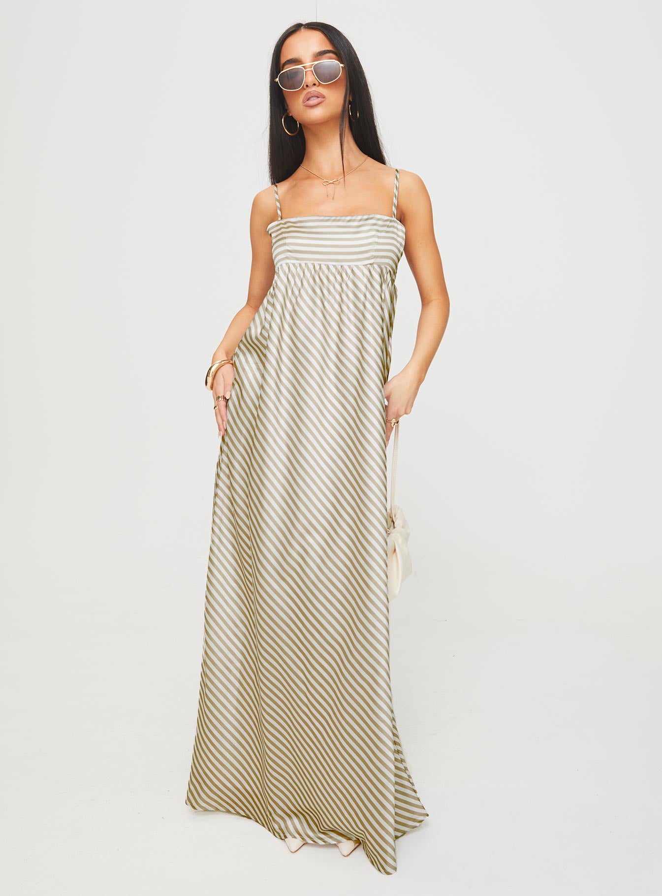 Pansotti Maxi Dress Beige / White Stripe Buy Cheap Manchester