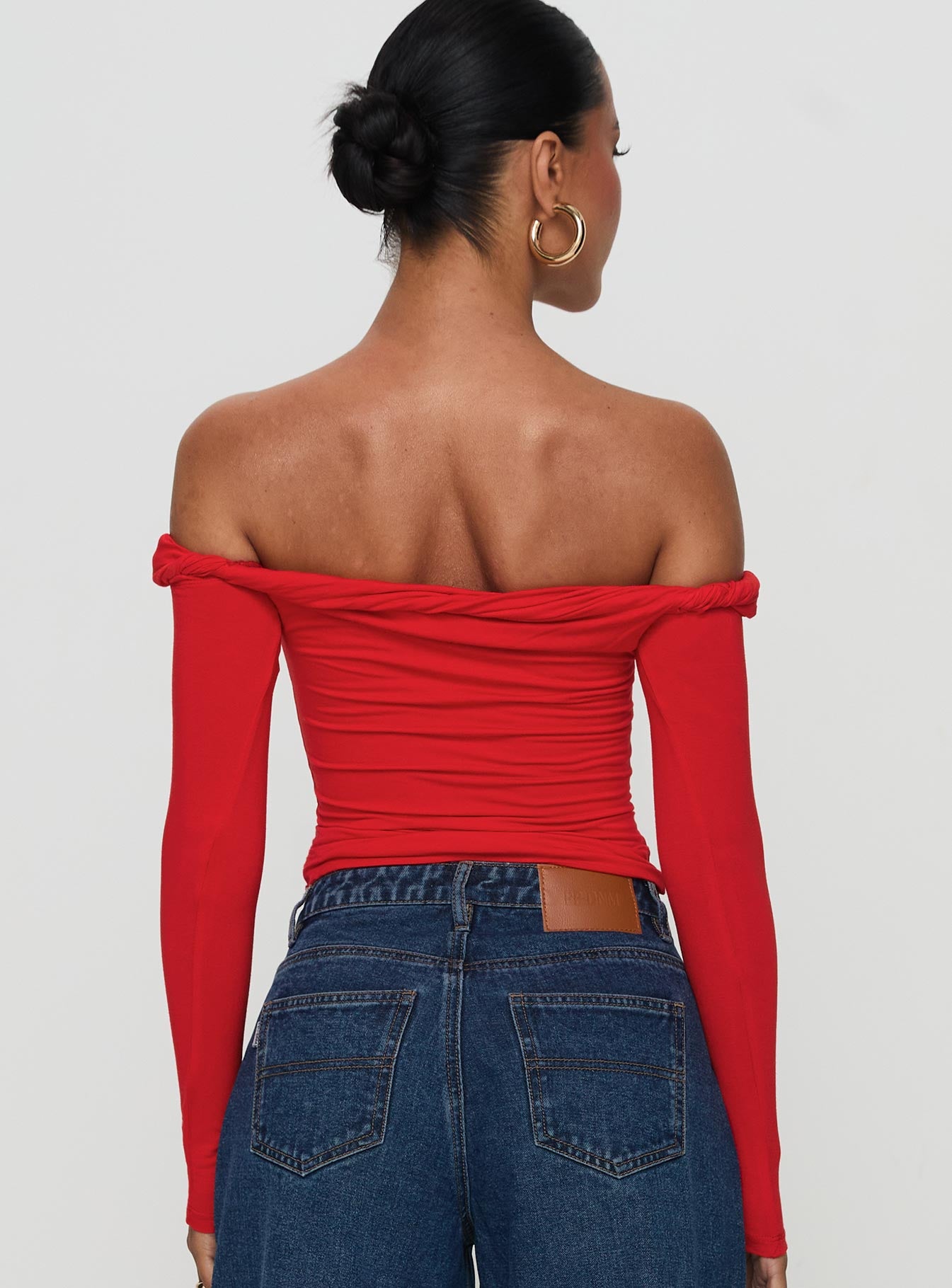 Dusky Long Sleeve Top Red Free Shipping Official