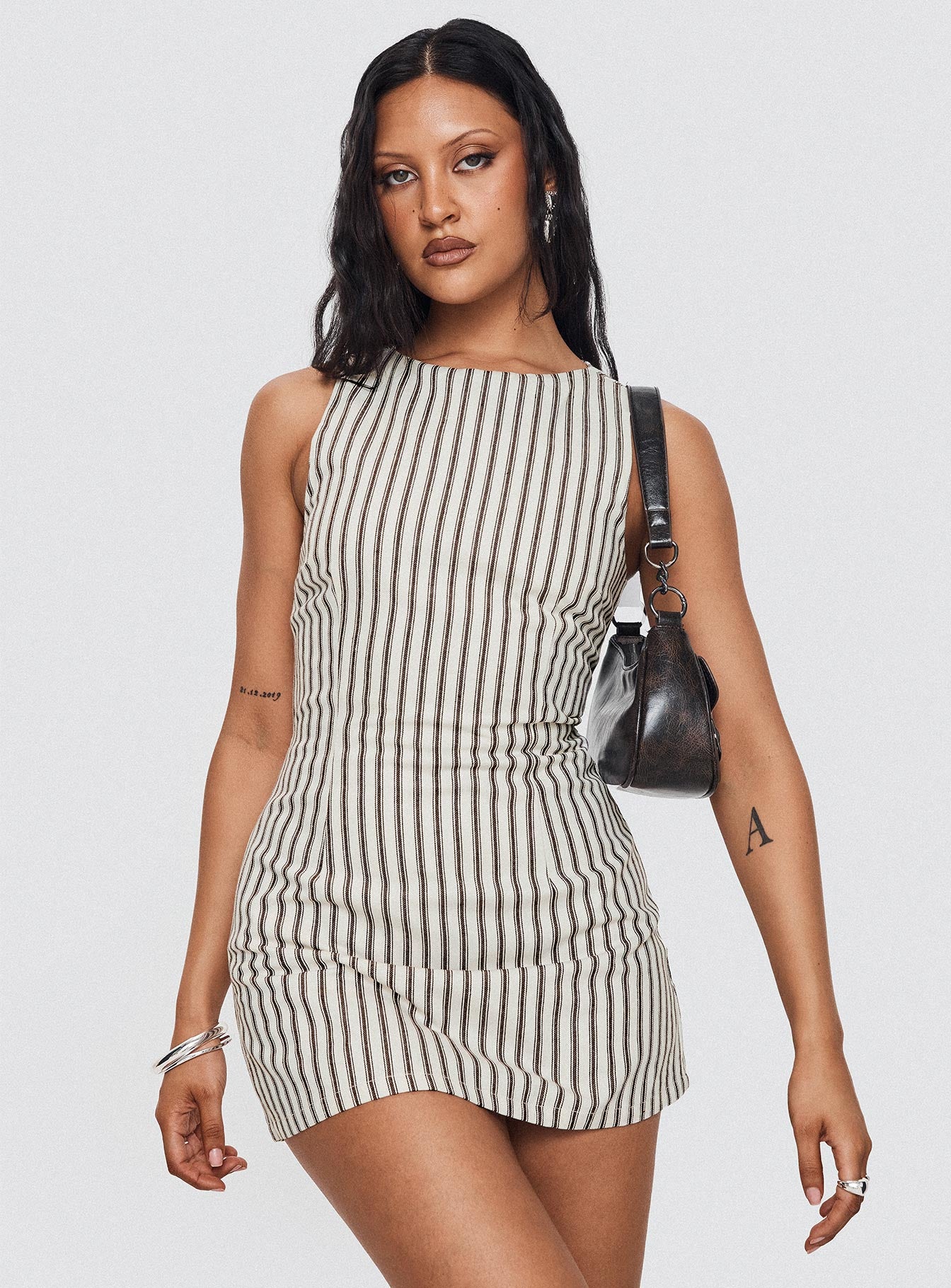 Yumiko Romper Brown Stripe Tall Buy Cheap Visit