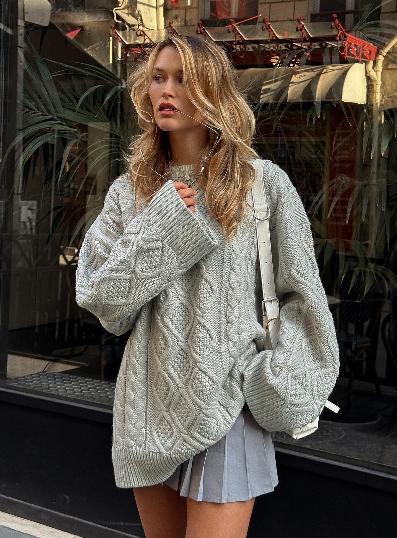 Gigi Knit Sweater Cloud Cheap Online Store Manchester