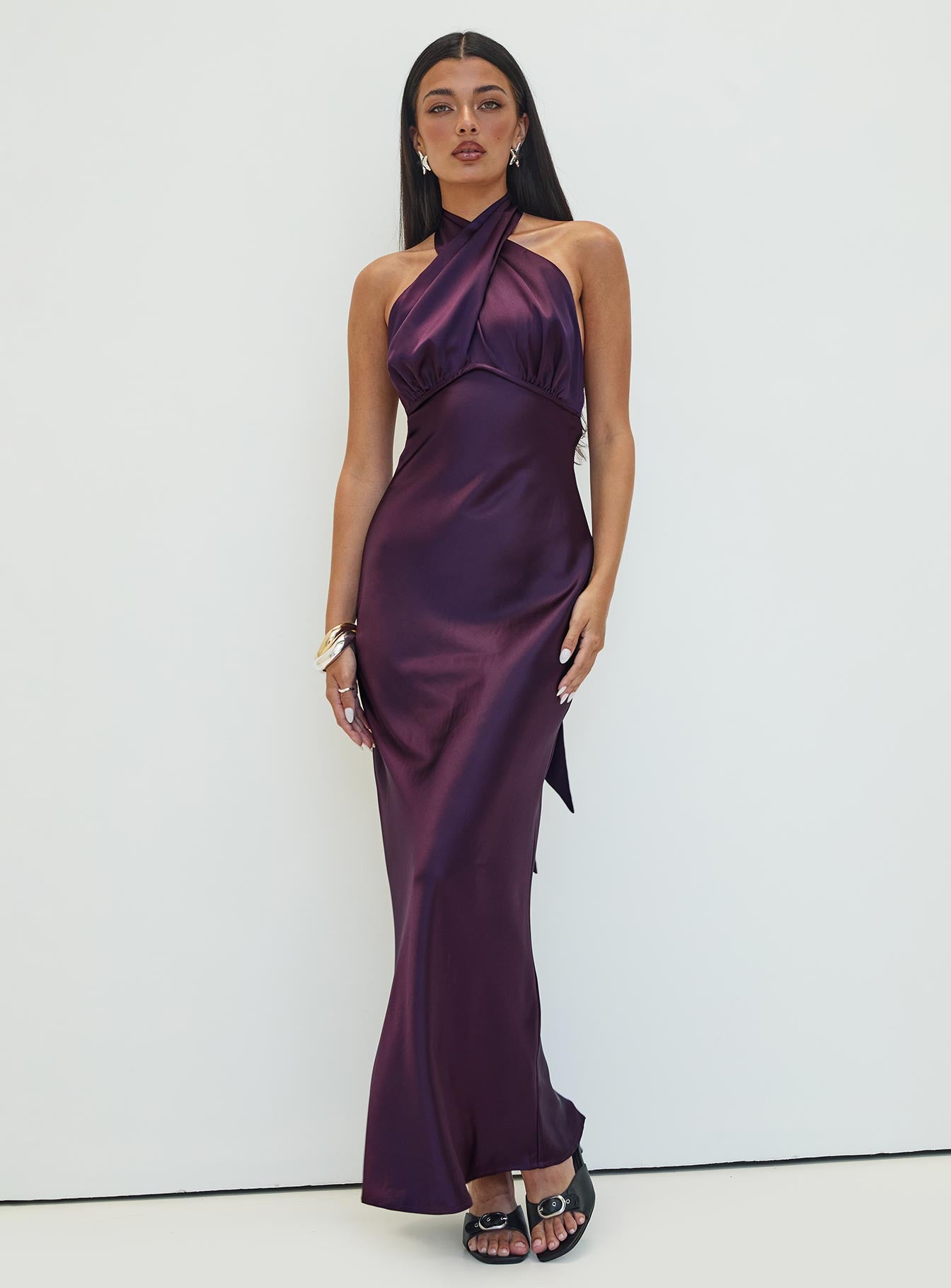 Rosaminta Halter Maxi Dress Plum Cheap For Cheap