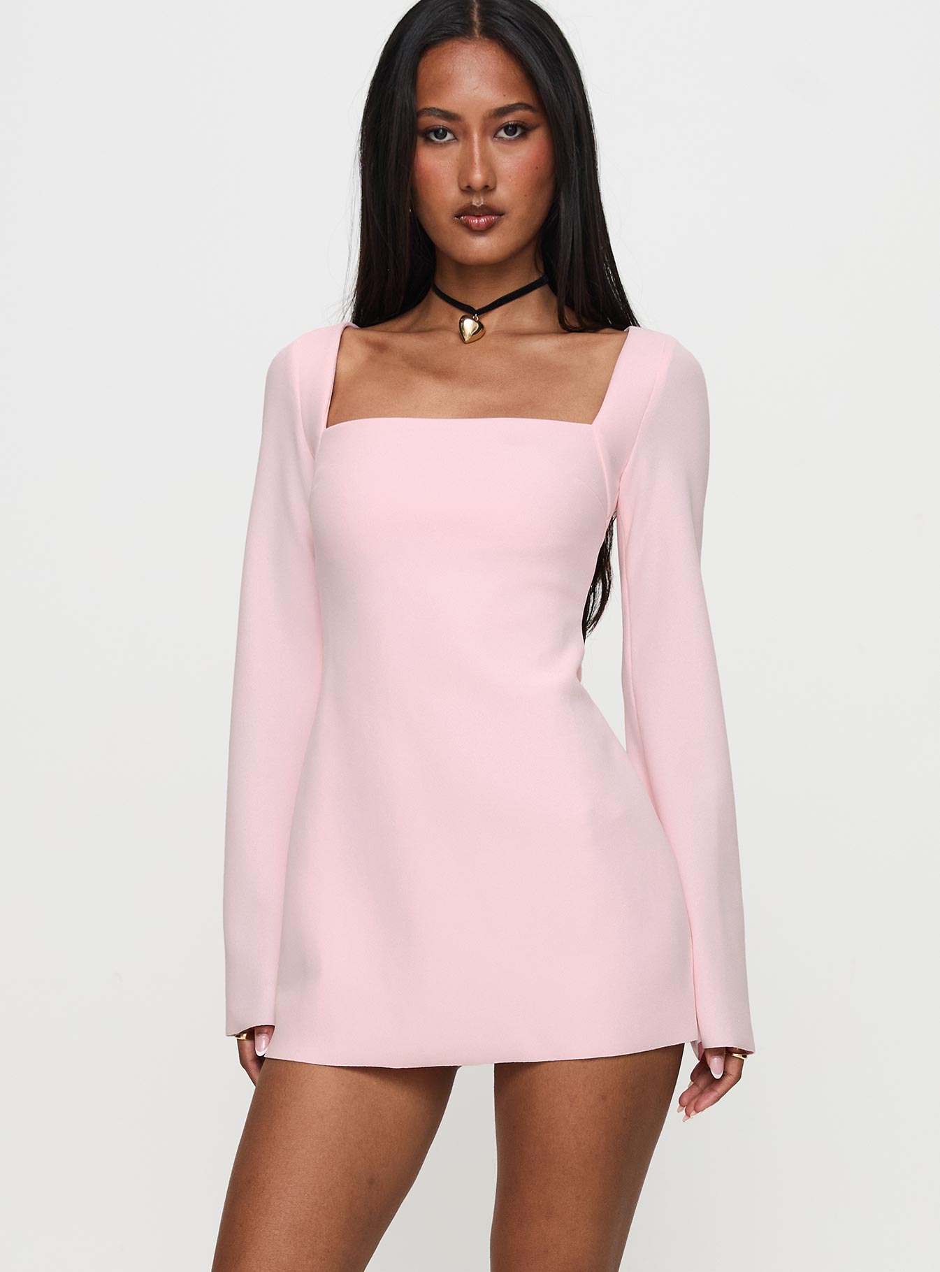 Bombshell Long Sleeve Mini Dress Pink Outlet 2025 New