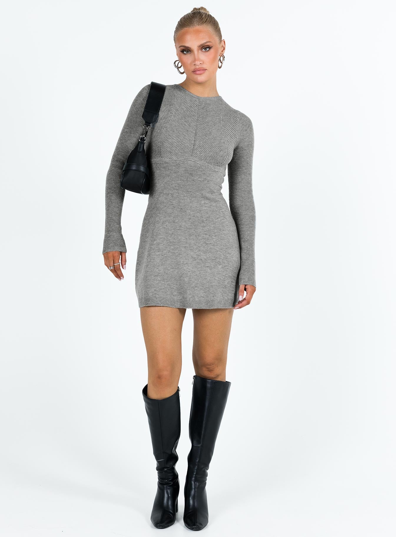 Tomer Knit Mini Dress Grey For Sale Online