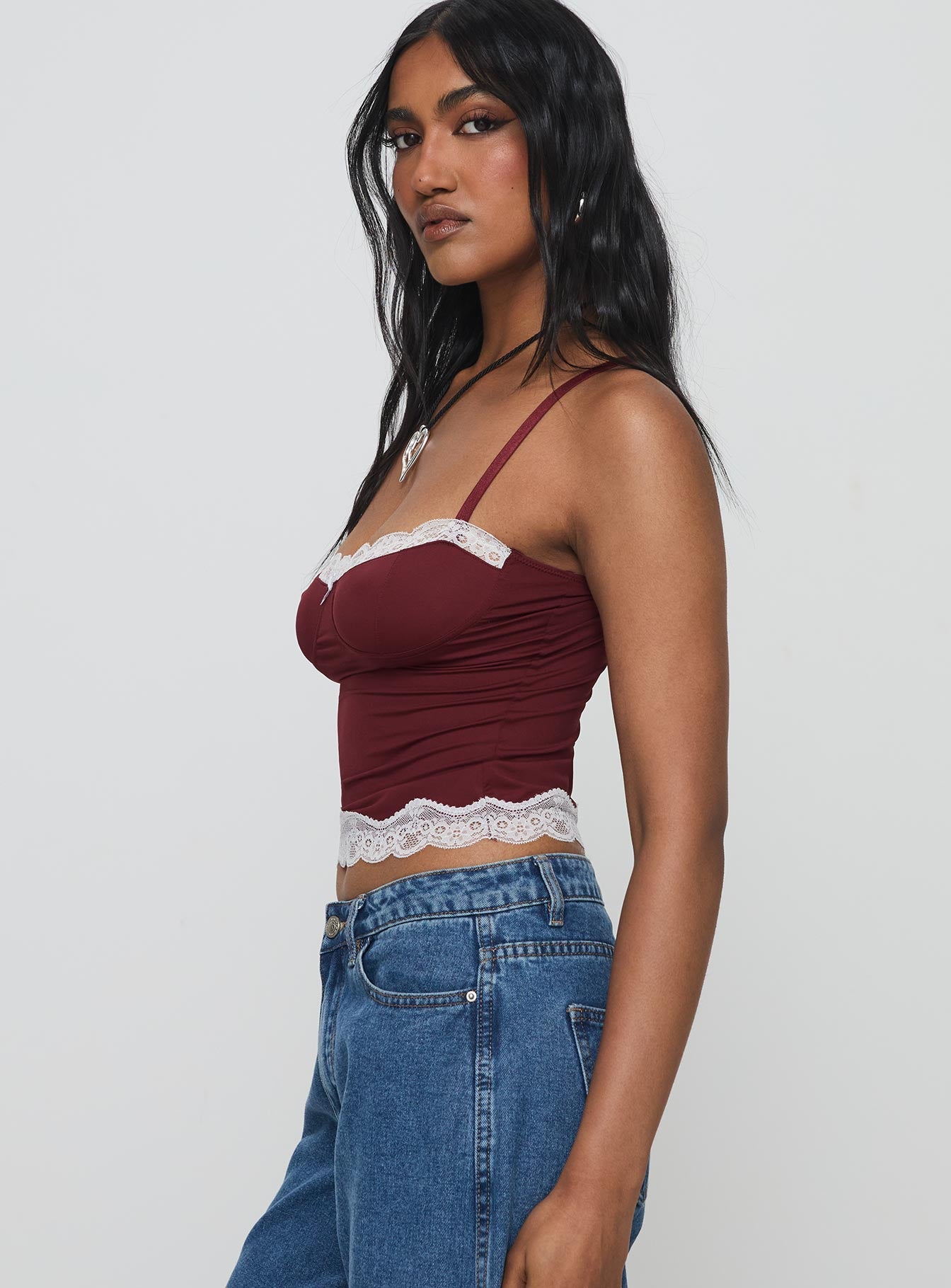 Top Model Cami Burgundy 2025 Cheap Online